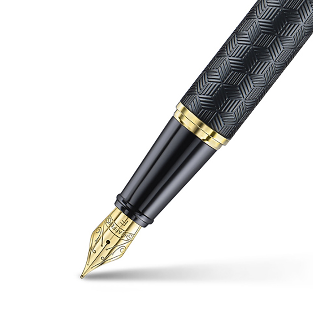 Sheaffer 300 Engraved Black and Chrome GT Stylo Plume
