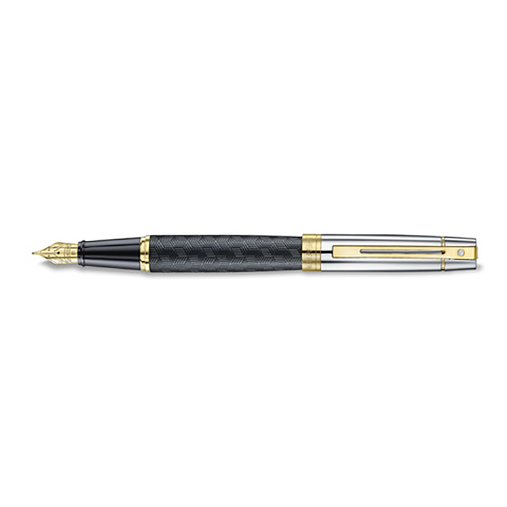 Sheaffer 300 Engraved Black and Chrome GT Stylo Plume
