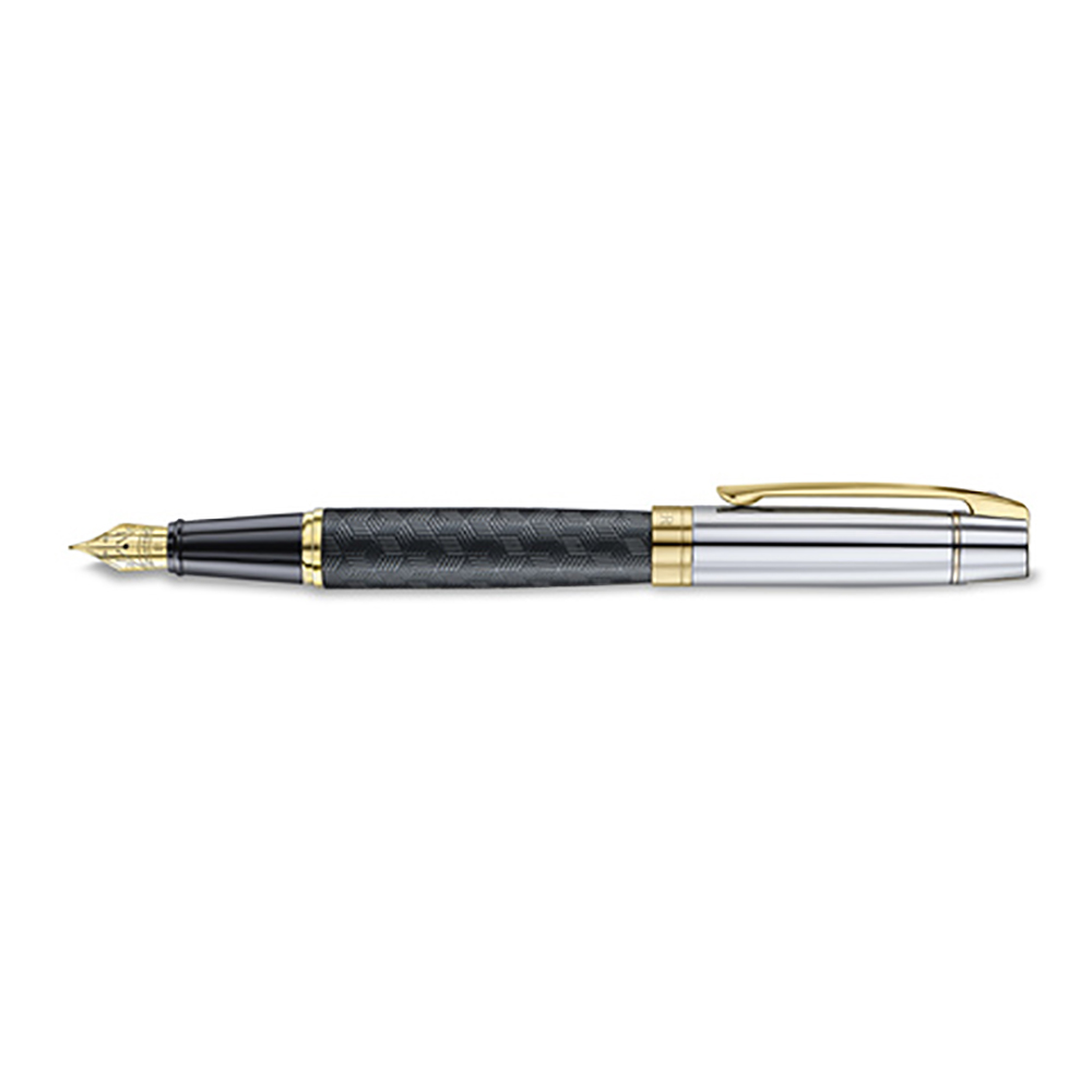 Sheaffer 300 Engraved Black and Chrome GT Stylo Plume