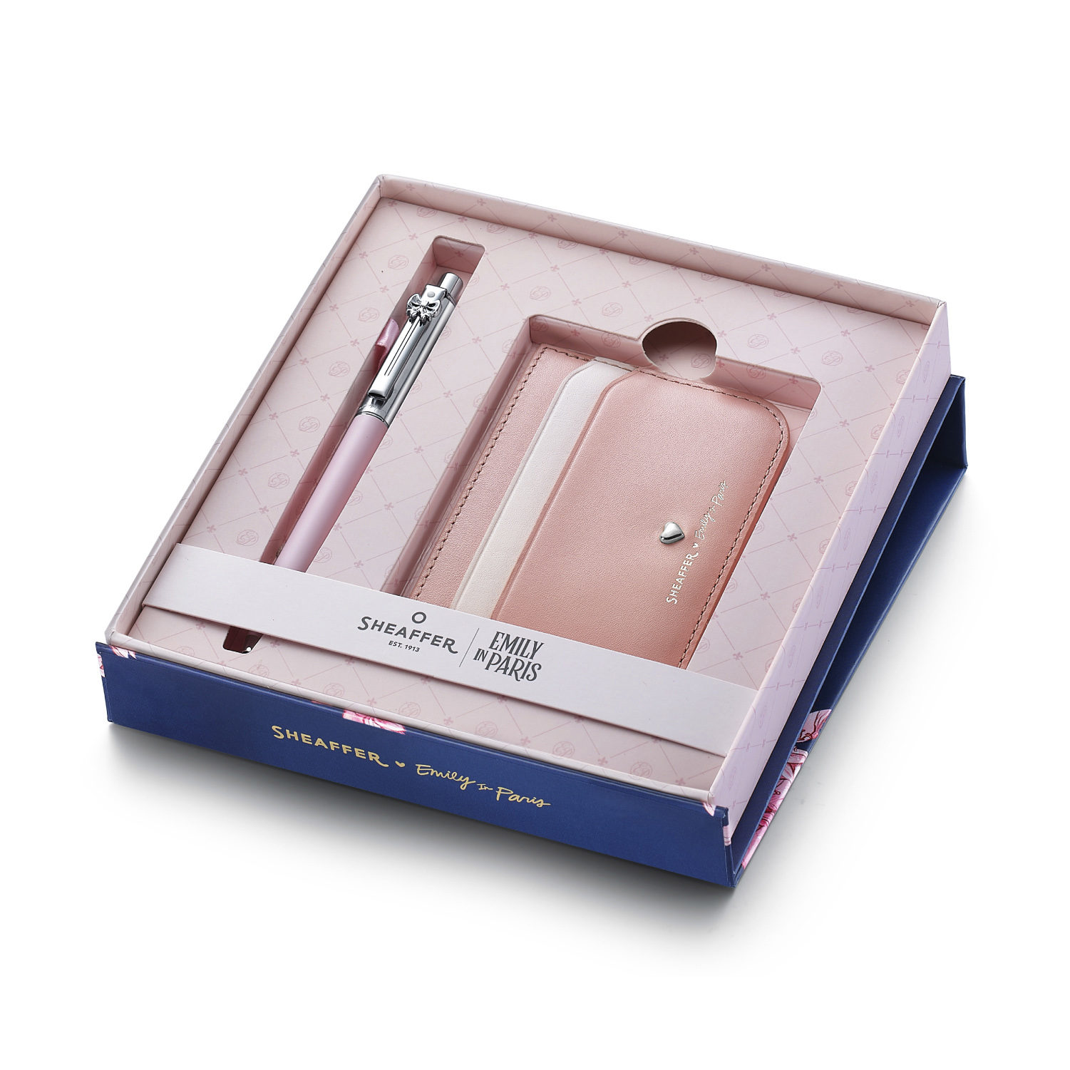 Sheaffer Sentinel Emily in Paris Matte Pink Bow ST Ballpoint and Credit Card Holder Set