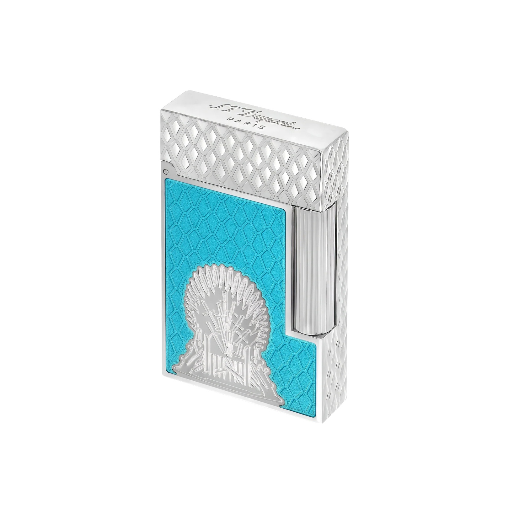 S.T. Dupont Ligne 2 Cling Game of Thrones Lacquered Icy Blue Silver Lighter C16412