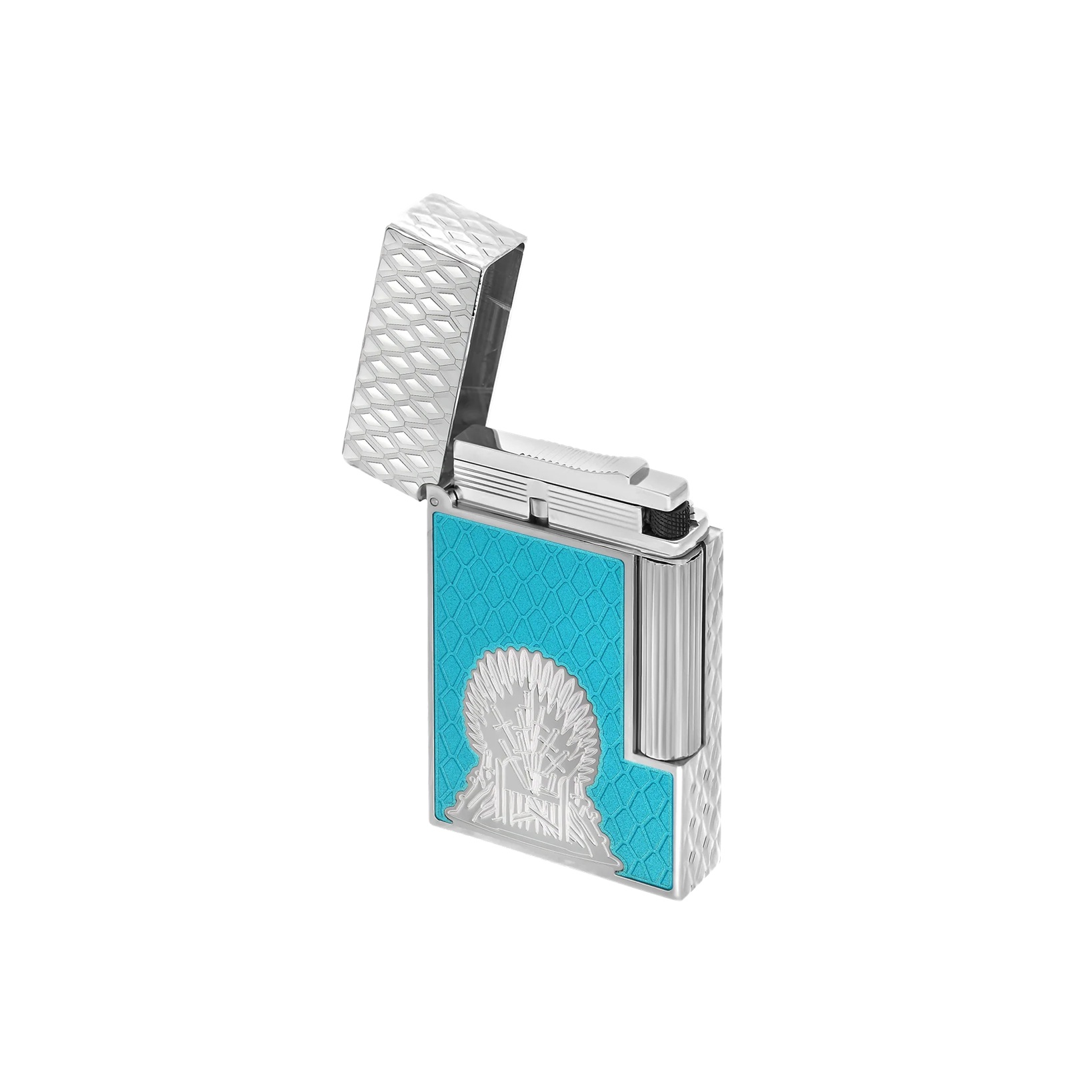 S.T. Dupont Ligne 2 Cling Game of Thrones Lacquered Icy Blue Silver Lighter C16412