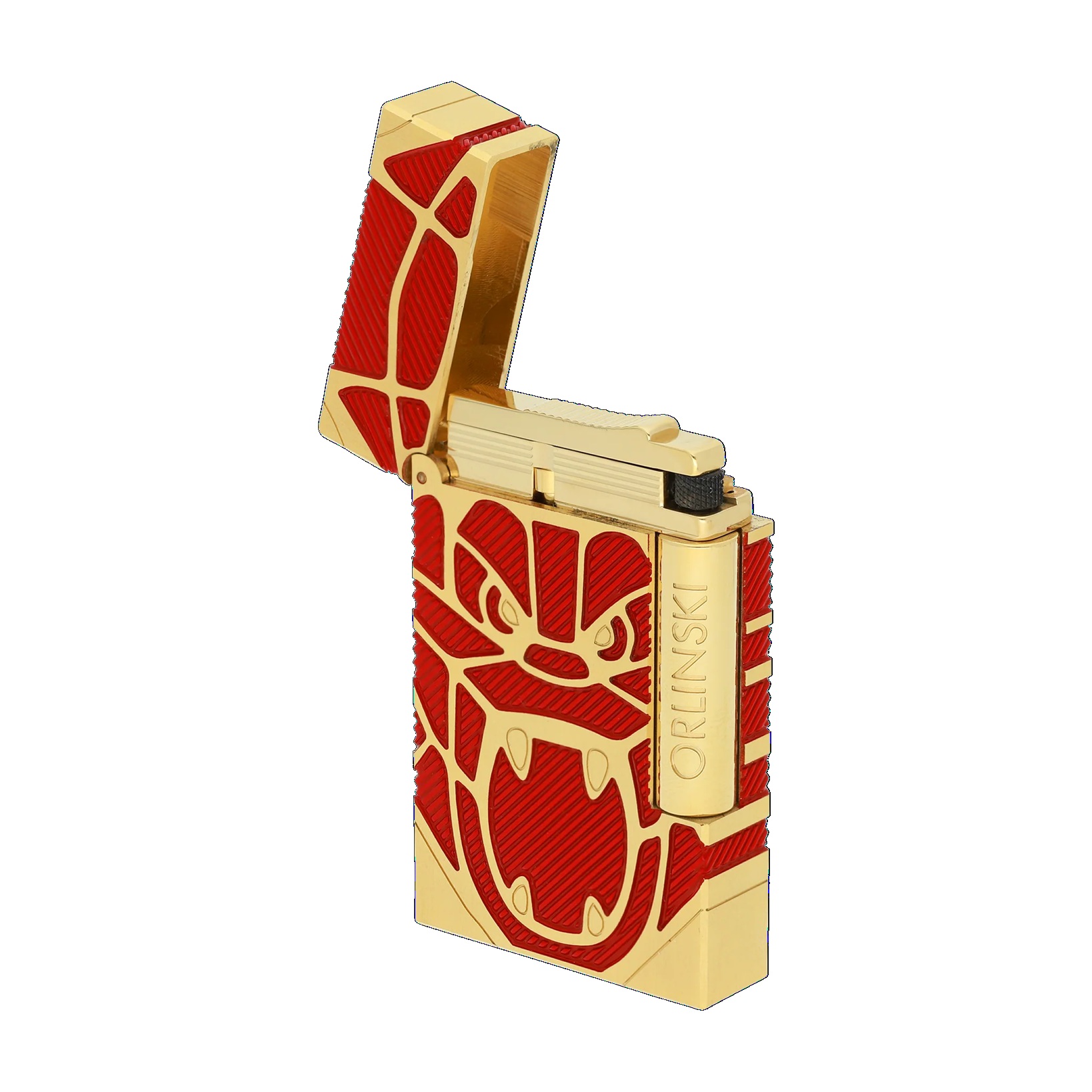 S.T. Dupont Ligne 2 Orlinski Brushed Red & Gold Tändare C16060