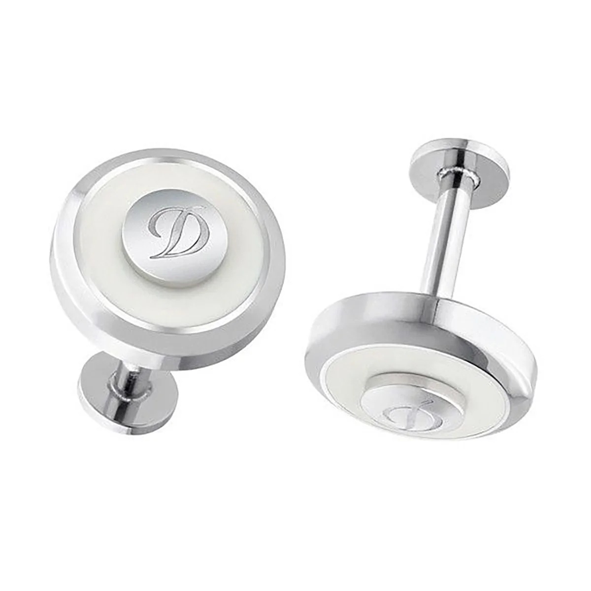 S.T. Dupont Jeton Reversible White-P White Cufflinks 5913