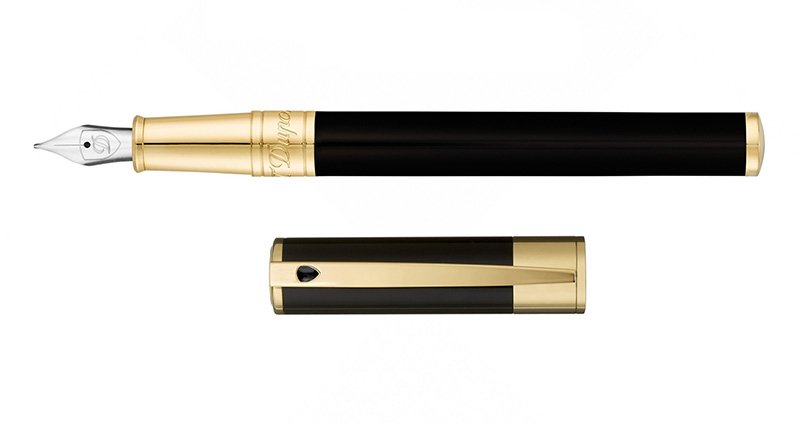 S.T. Dupont D-Initial Black & Gold Vulpen 260205