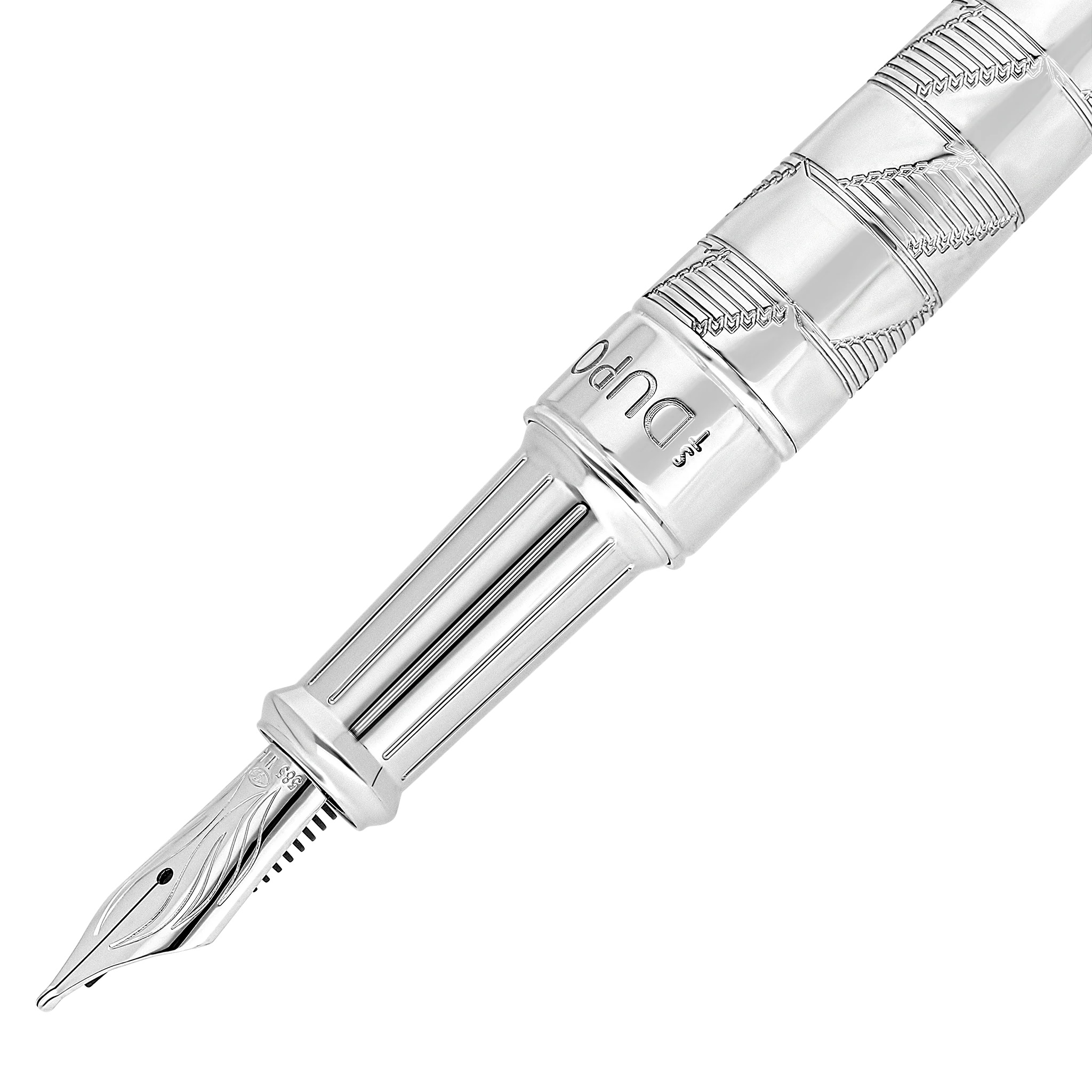 S.T. Dupont Line D Eternity Monogram 1872 Silver Medium Fountain pen