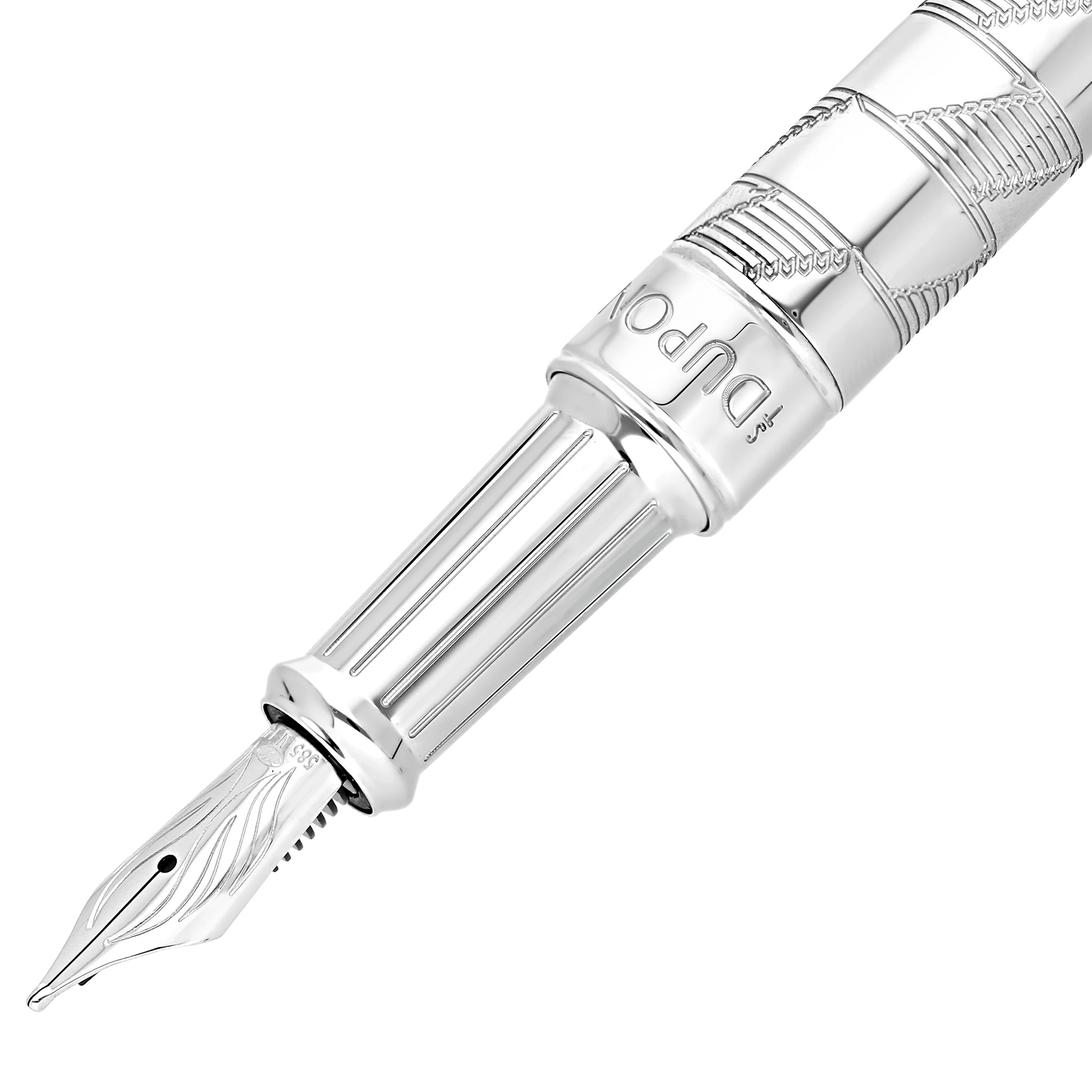 S.T. Dupont Line D Eternity Monogram 1872 Silver Large Fountain pen