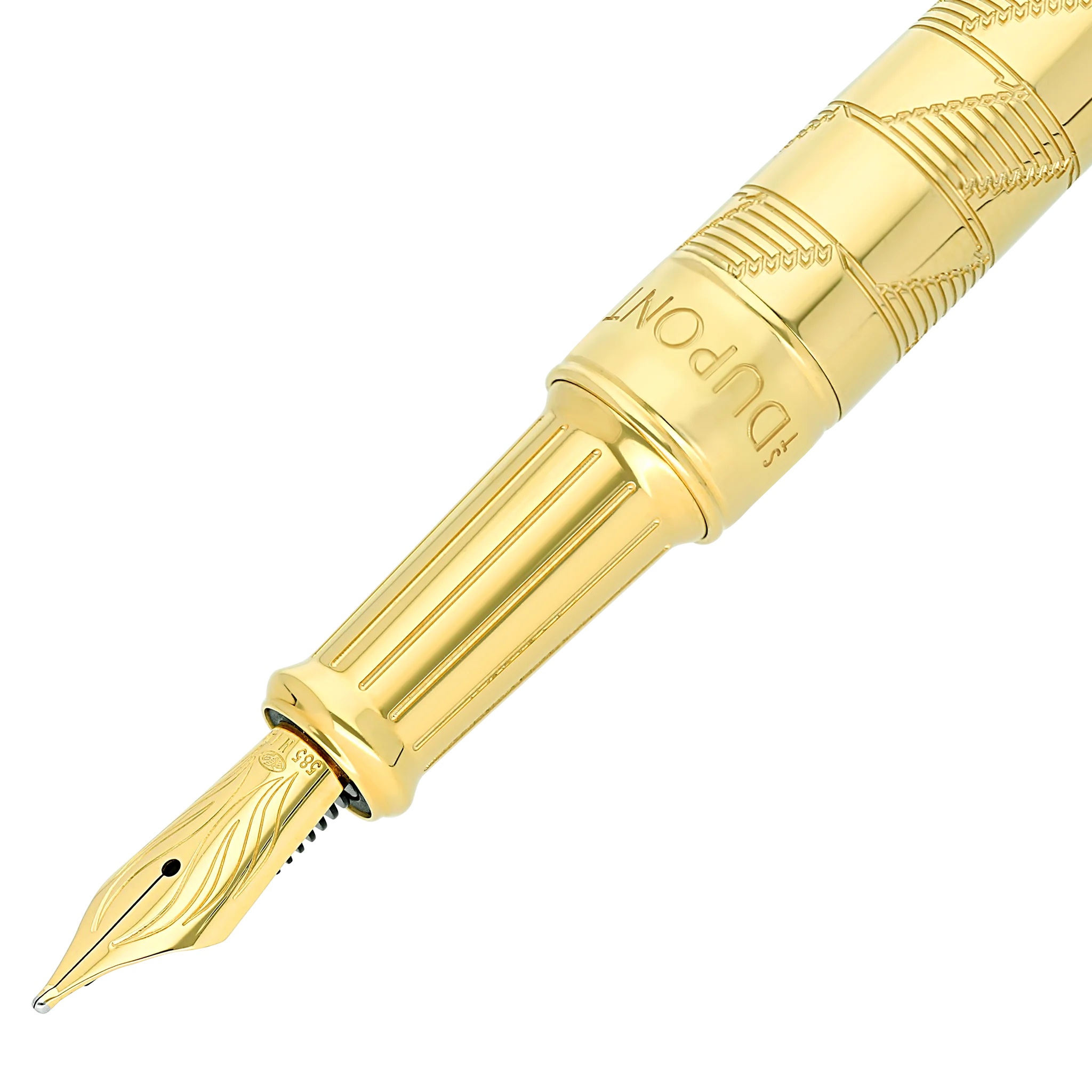 S.T. Dupont Line D Eternity Monogram 1872 Gold Medium Fountain pen