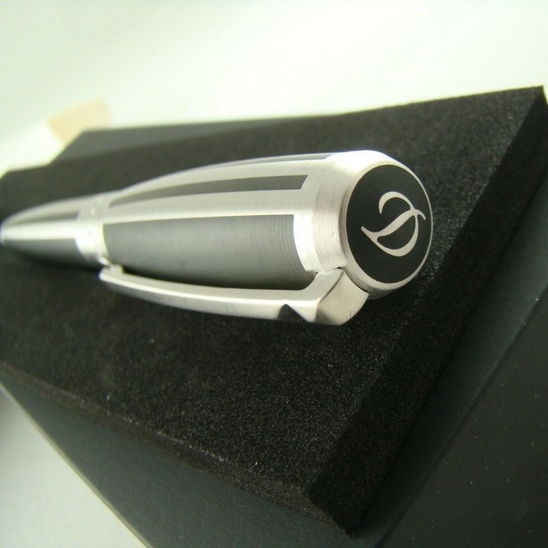 S.T. Dupont Line D Matt Black Chinese Lacquer And Brushed Palladium Ballpoint 415683