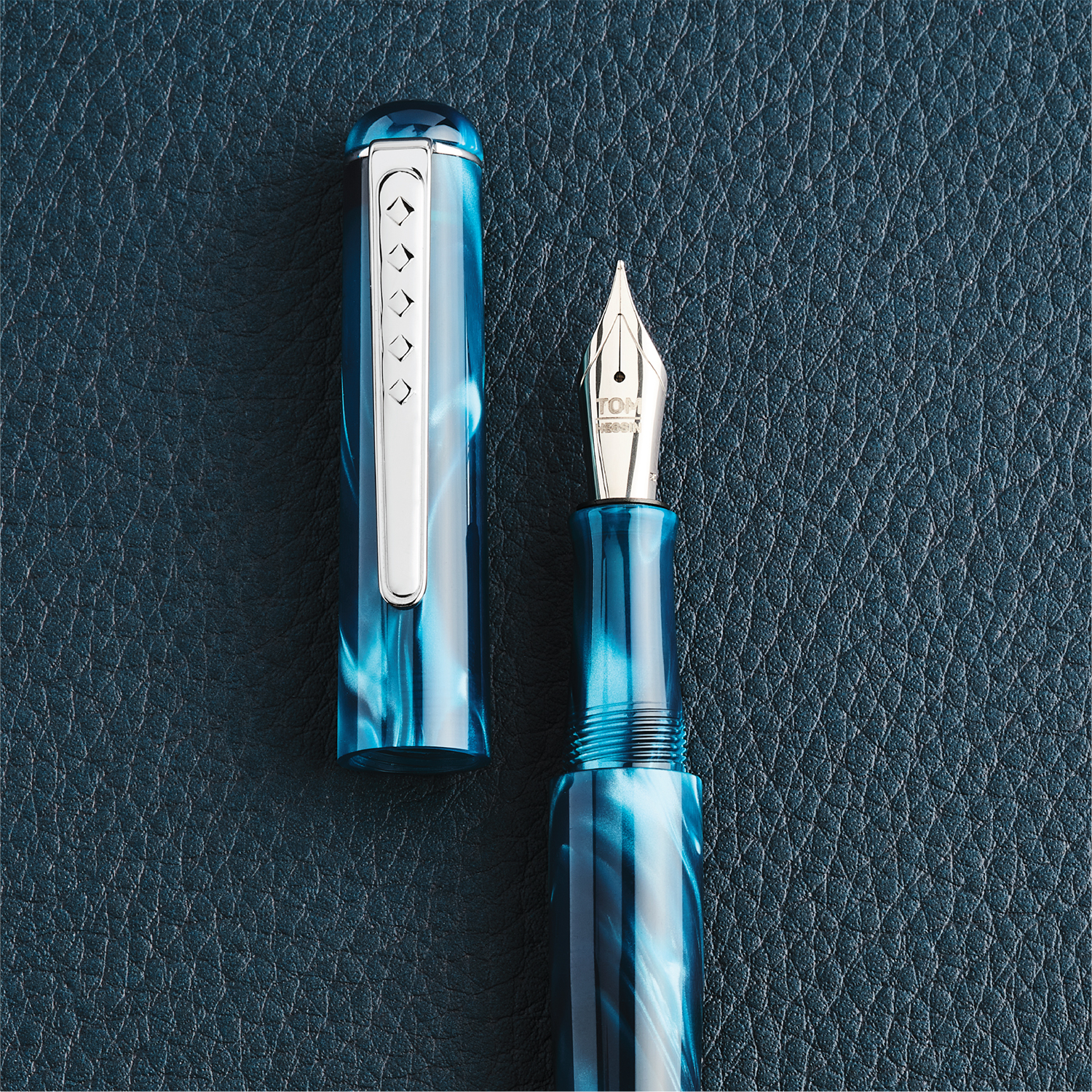 Tom Hessin Charles Collection Thames Blue Stylo Plume