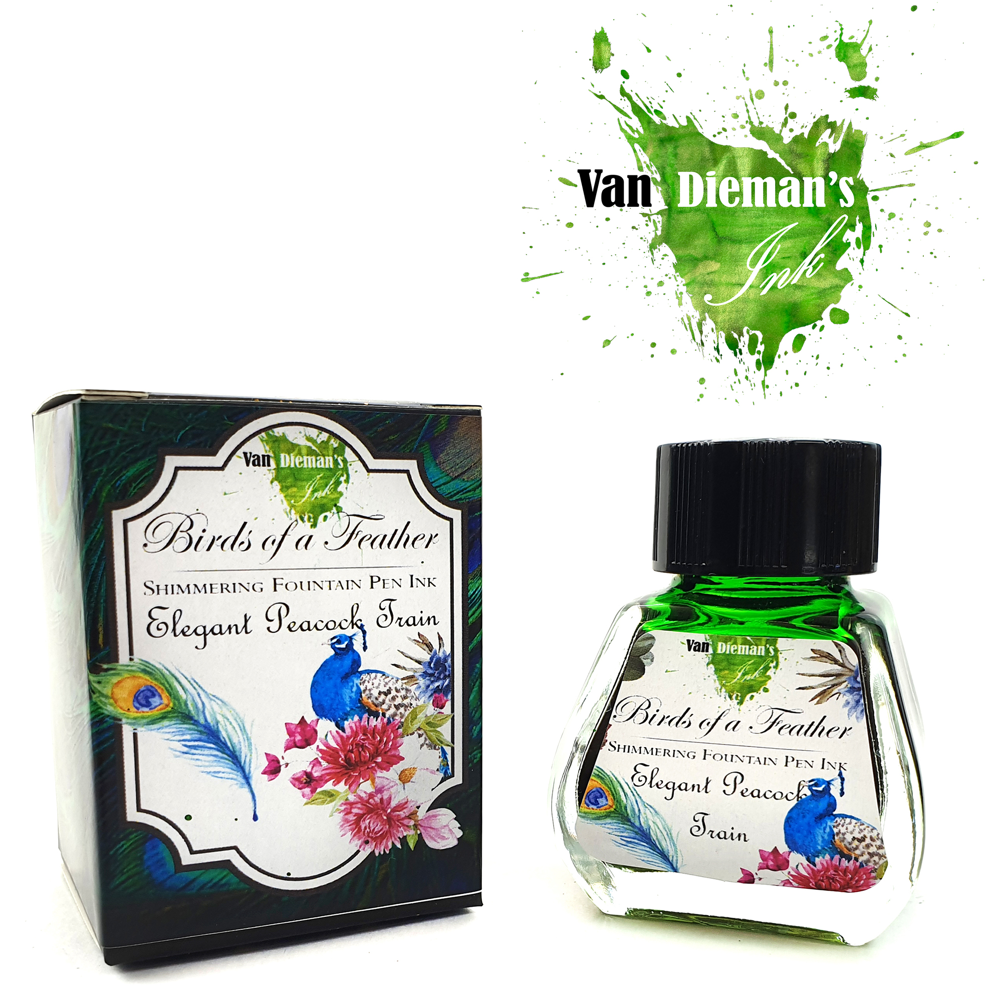 Van Dieman's Birds Of A Feather - Elegant Peacock Train Shimmering 30ml Tintenflasche