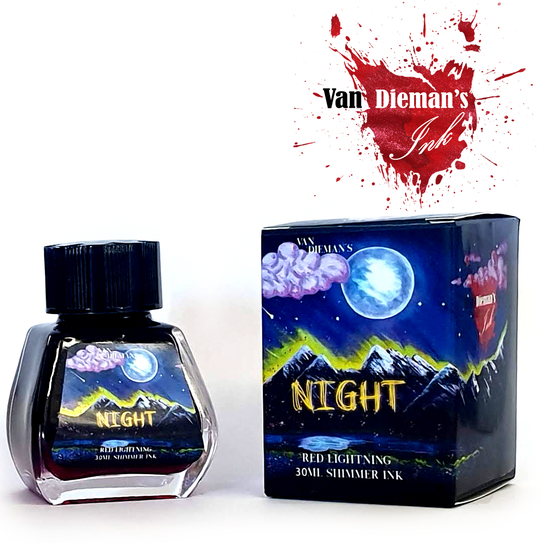Van Dieman's Night - Red Lightning Shimmering 30ml Ink Bottle