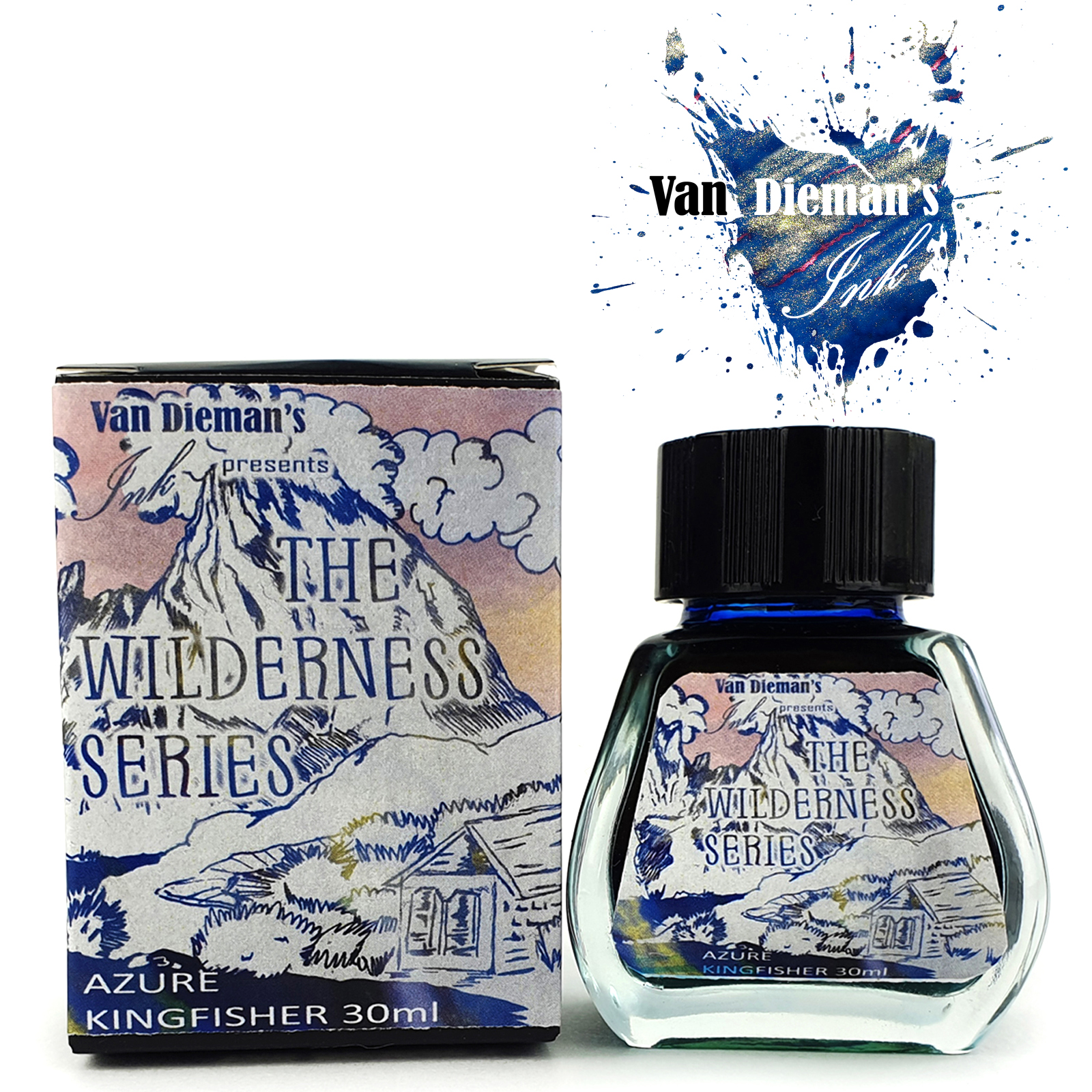 Van Dieman's Wilderness - Azure Kingfisher Shimmering 30ml Botella de tinta