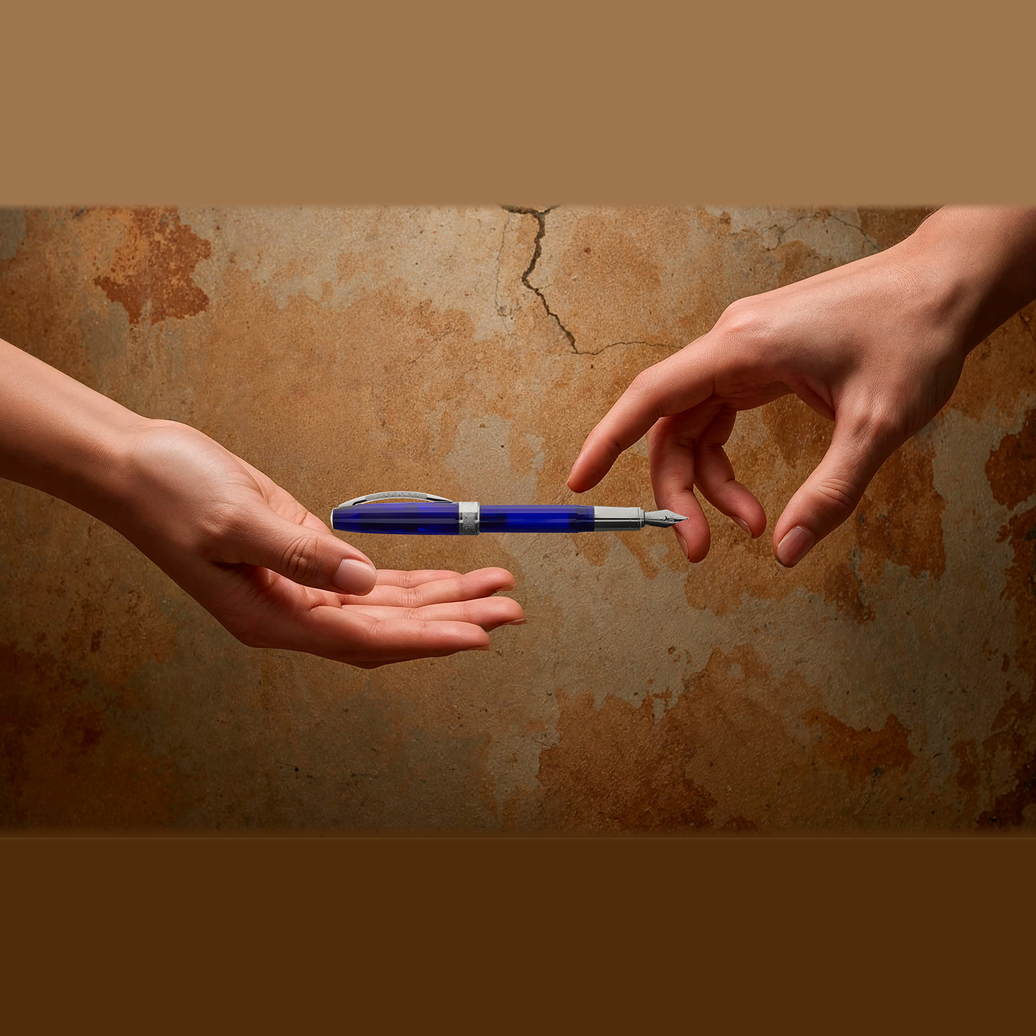 Visconti Michelangelo Translucent Blue Fountain Pen