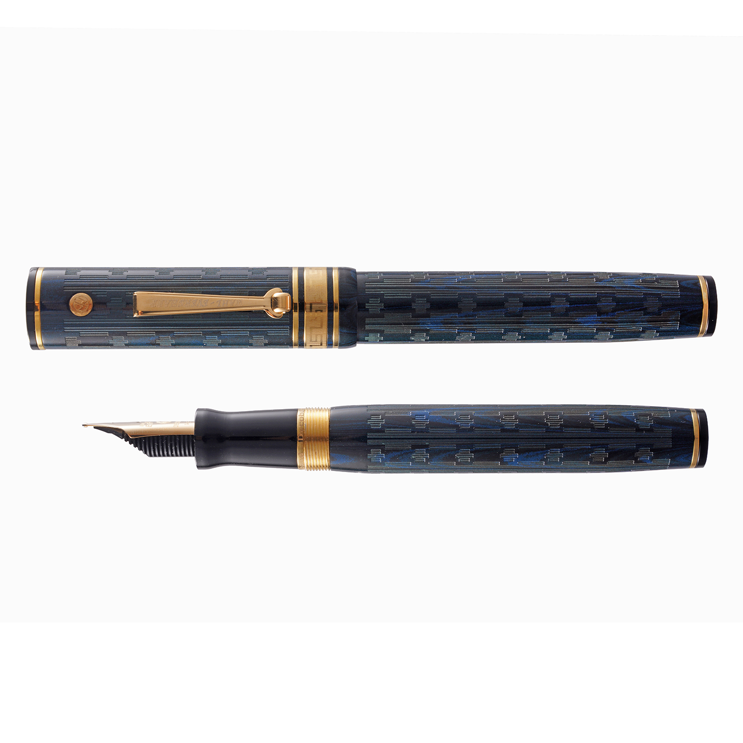 Wahl Eversharp Decoband Ebonite Blue GT Fountain pen