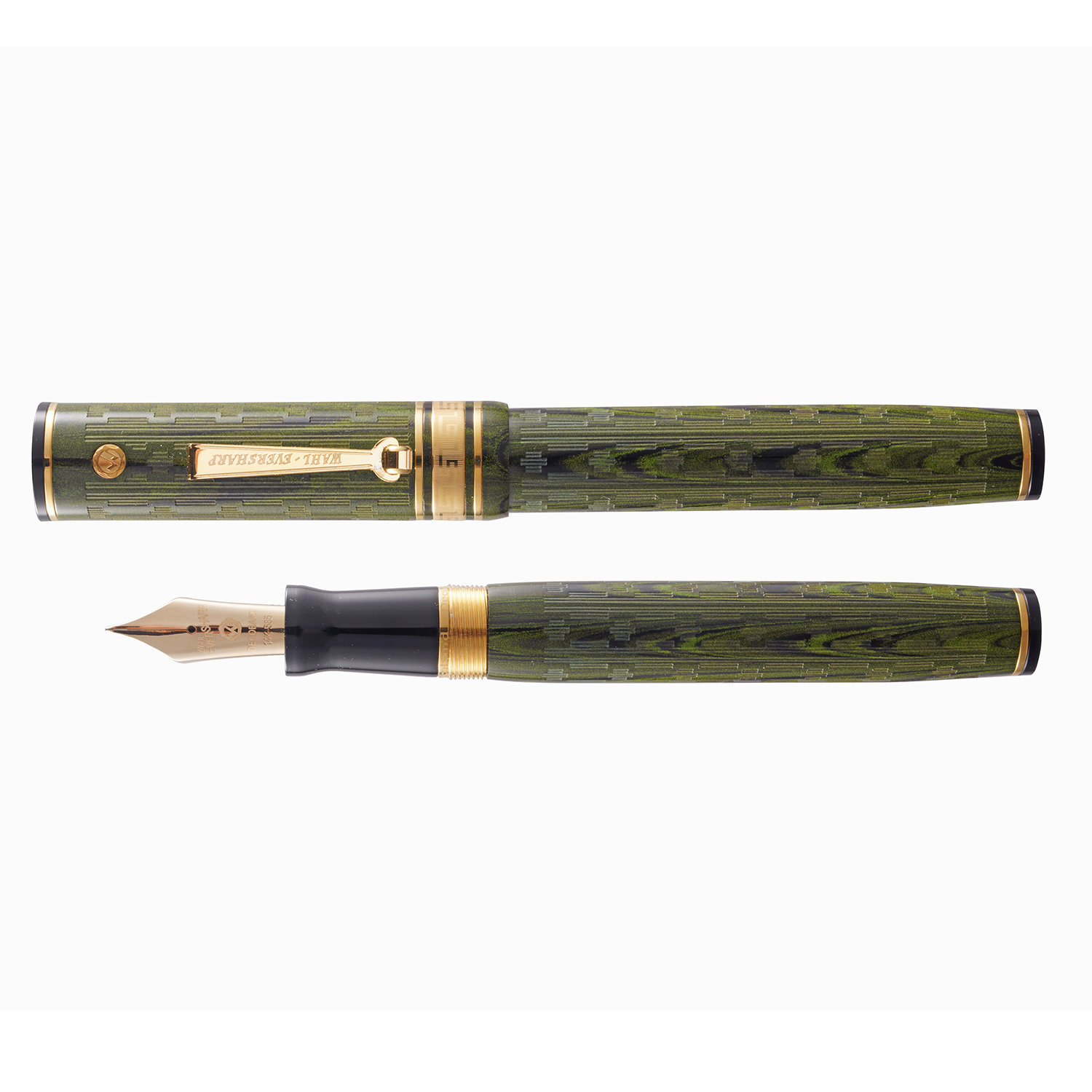 Wahl Eversharp Decoband Ebonite Green GT Fountain pen