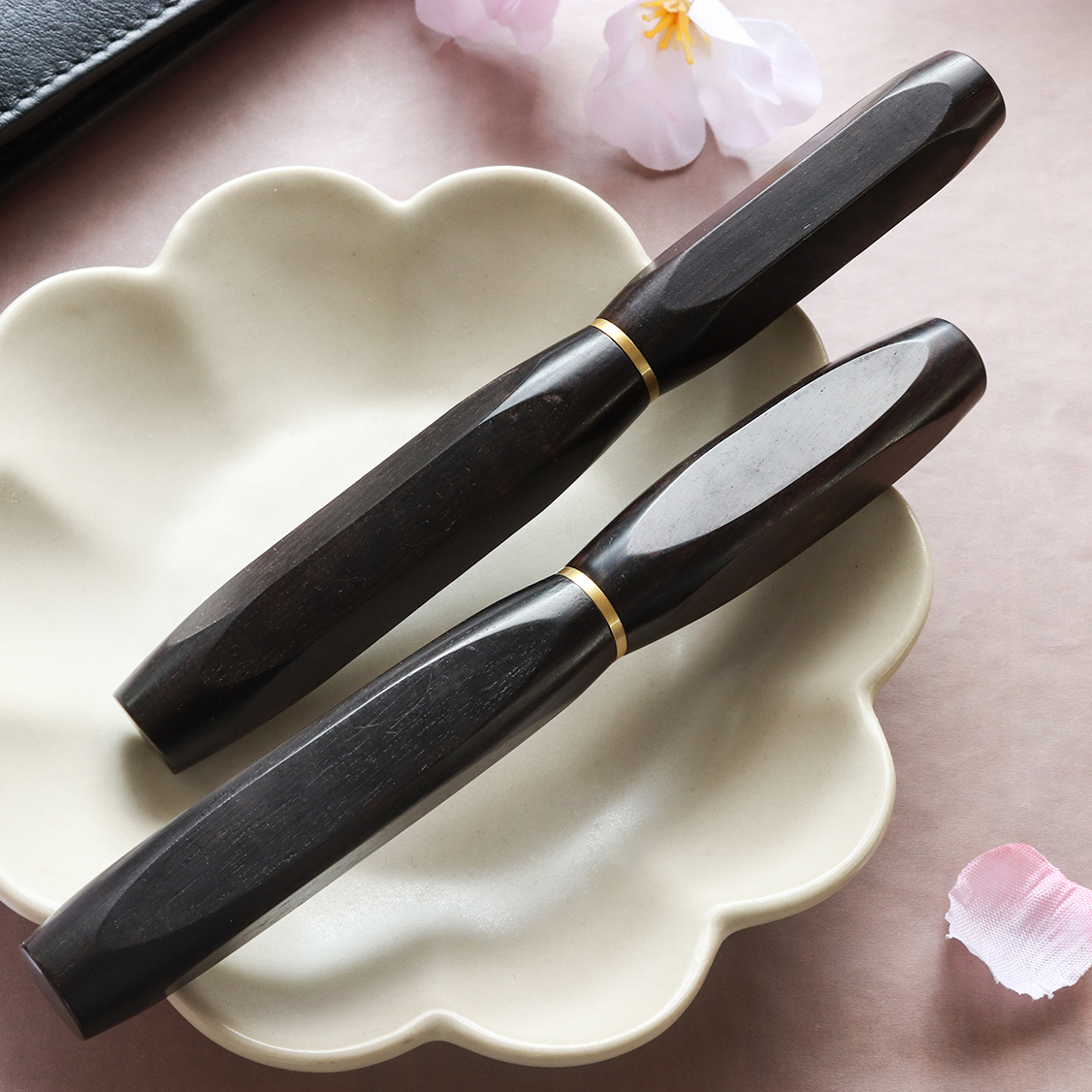 Wancher Densho 6 Facets Ebony Fountain Pen
