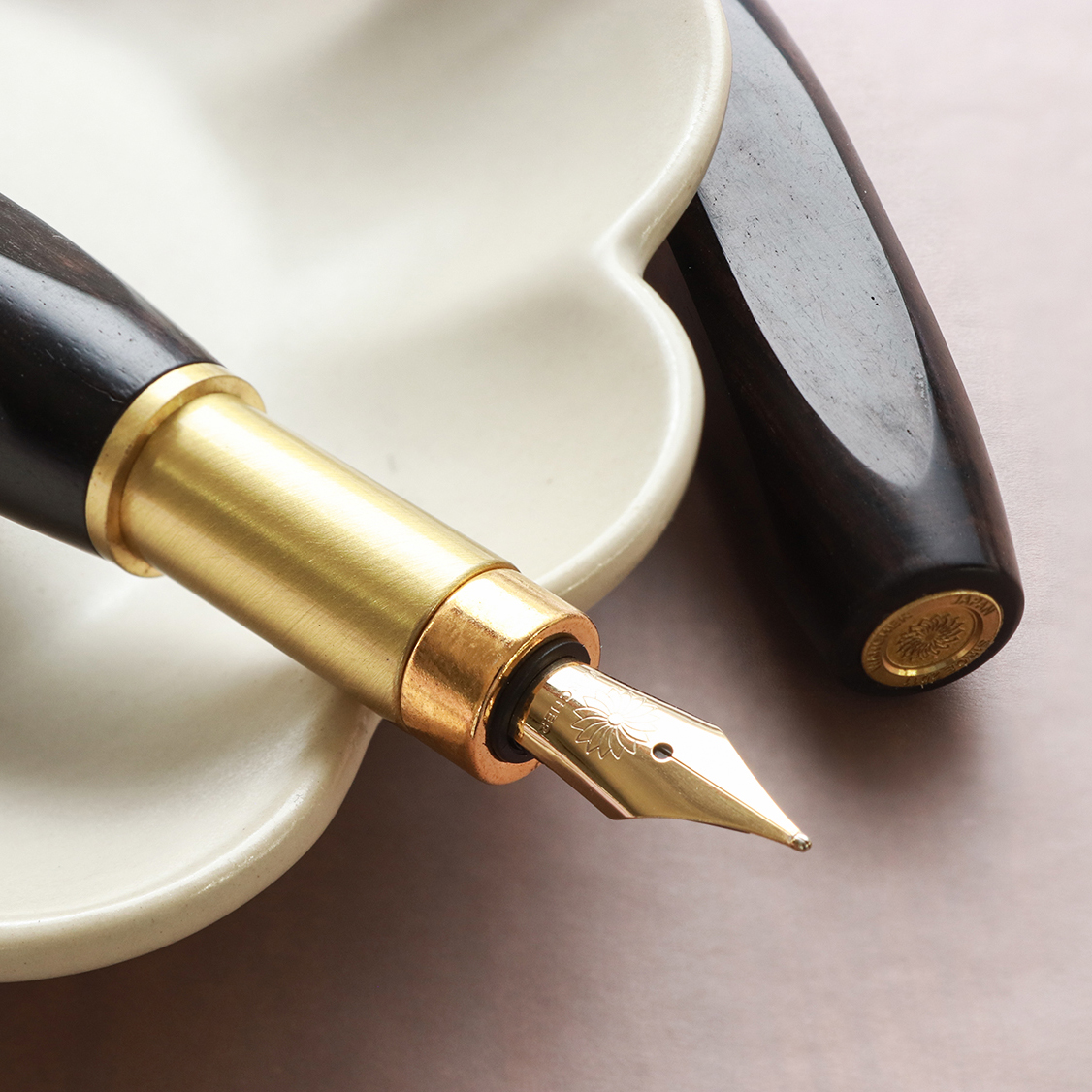 Wancher Densho 6 Facets Ebony Fountain Pen