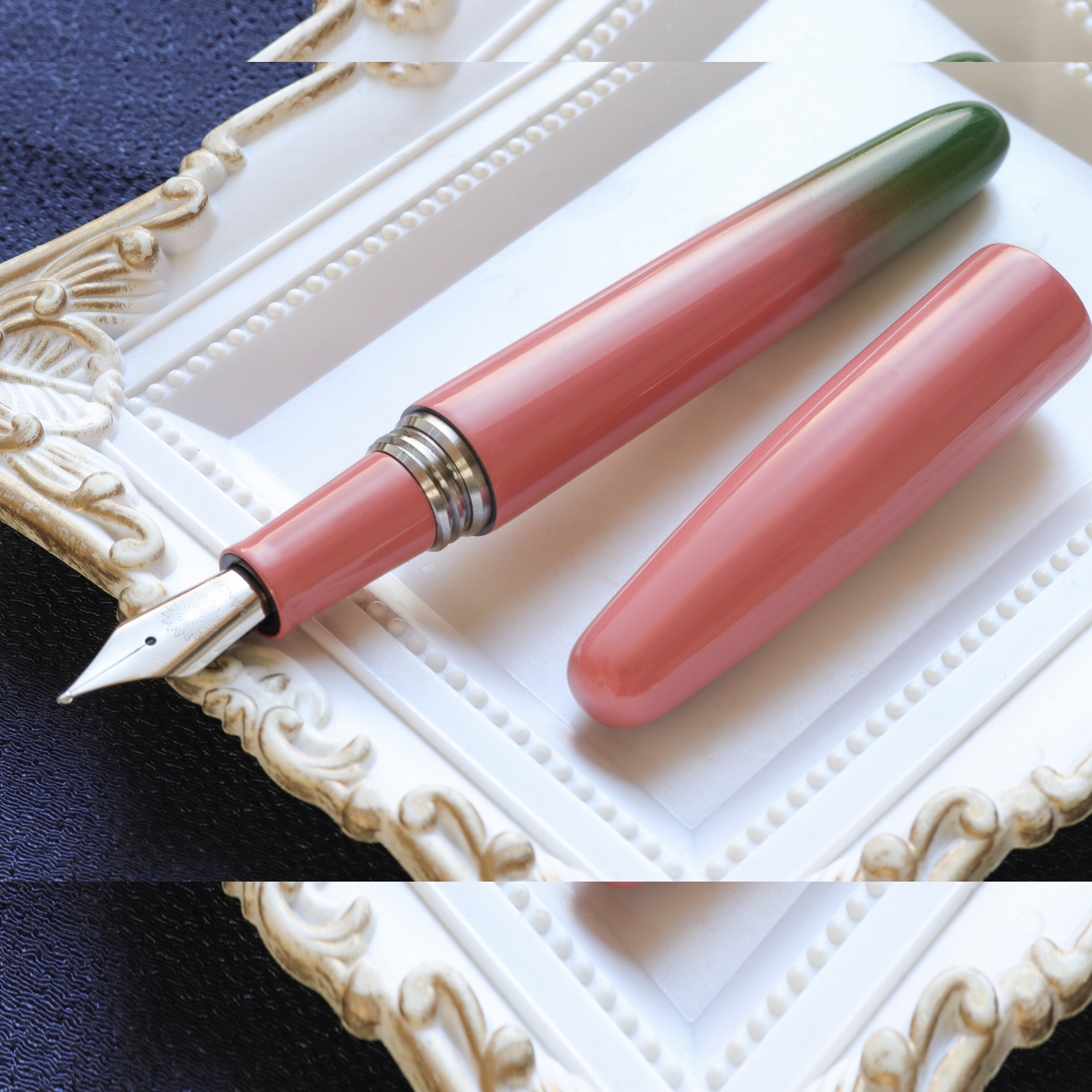 Wancher Dream Pen Aizu Urushi Bokashi-nuri Tsubomi Fountain Pen