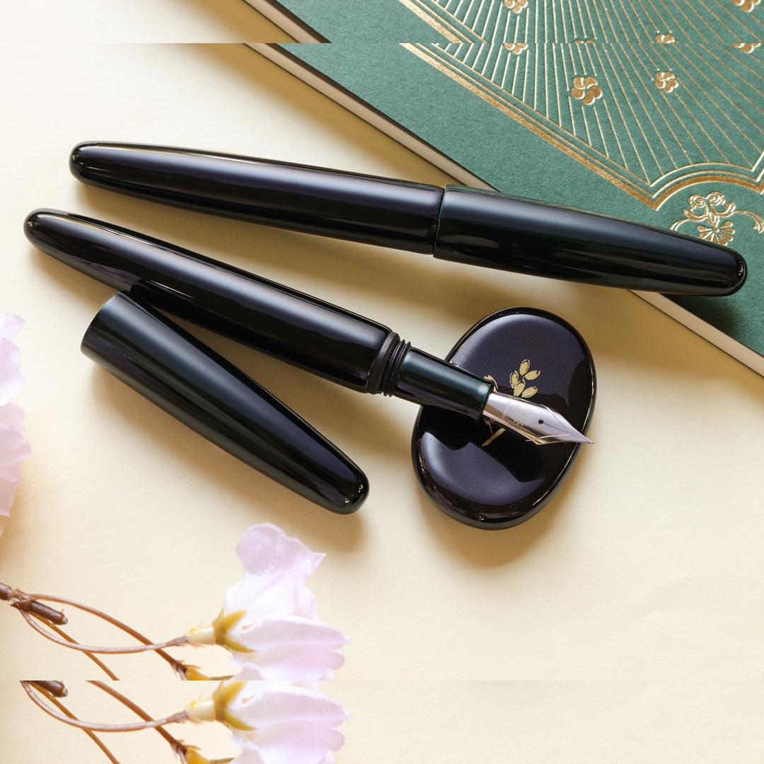 Wancher Dream Pen Aizu Urushi Tamamushi-nuri Midori Fountain Pen