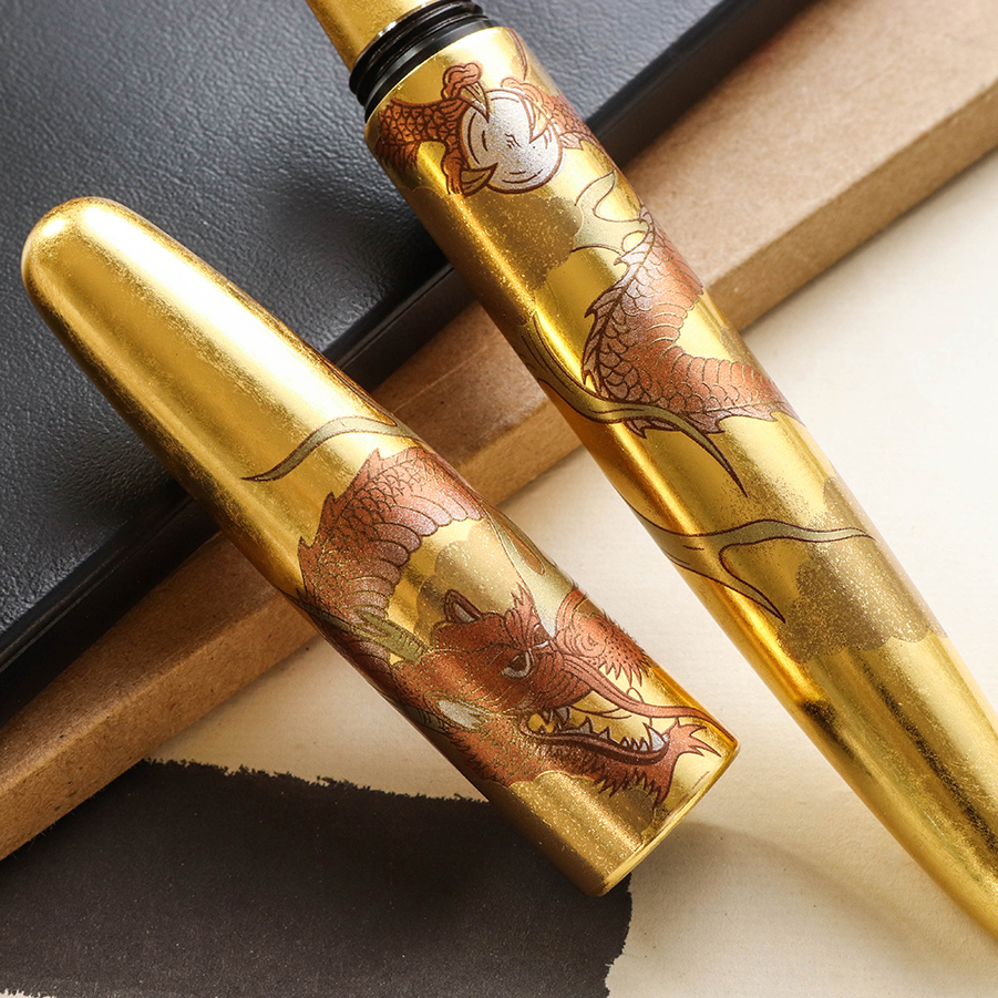 Wancher Dream Pen Rising Sun Maki-e Dragon Reservoarpenna