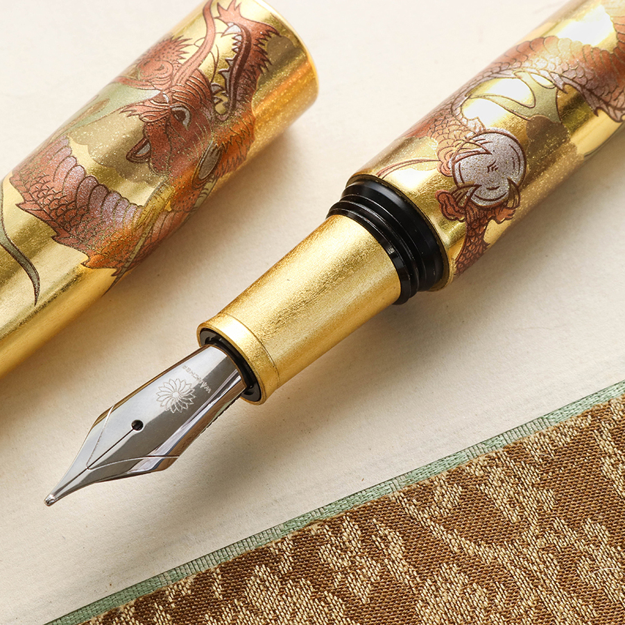 Wancher Dream Pen Rising Sun Maki-e Dragon Reservoarpenna
