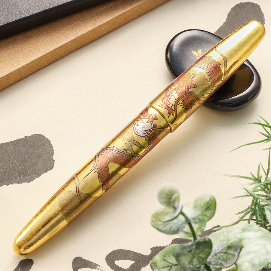 Wancher Dream Pen Rising Sun Maki-e Dragon Reservoarpenna