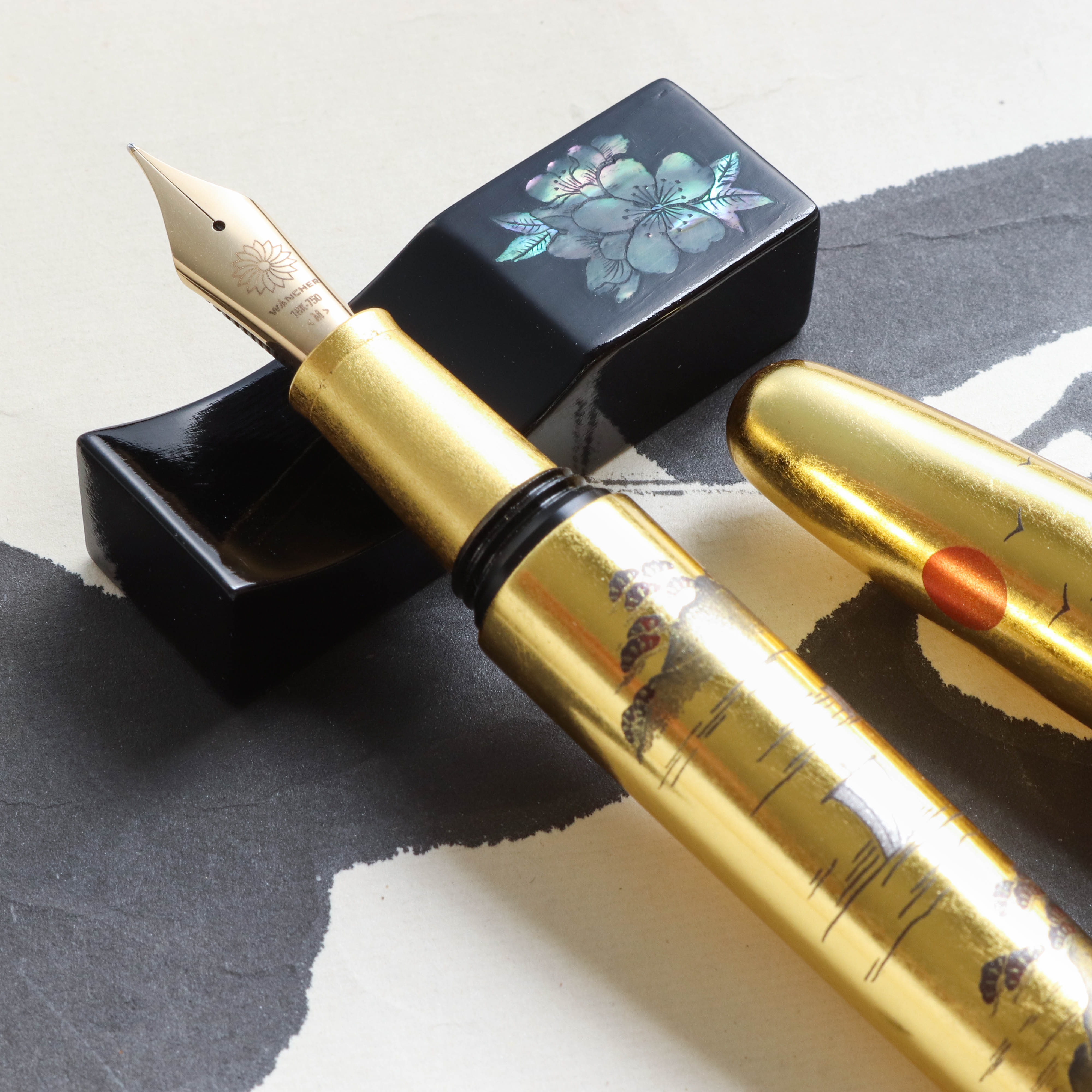 Wancher Dream Pen Rising Sun Maki-e Sansui Füllfederhalter