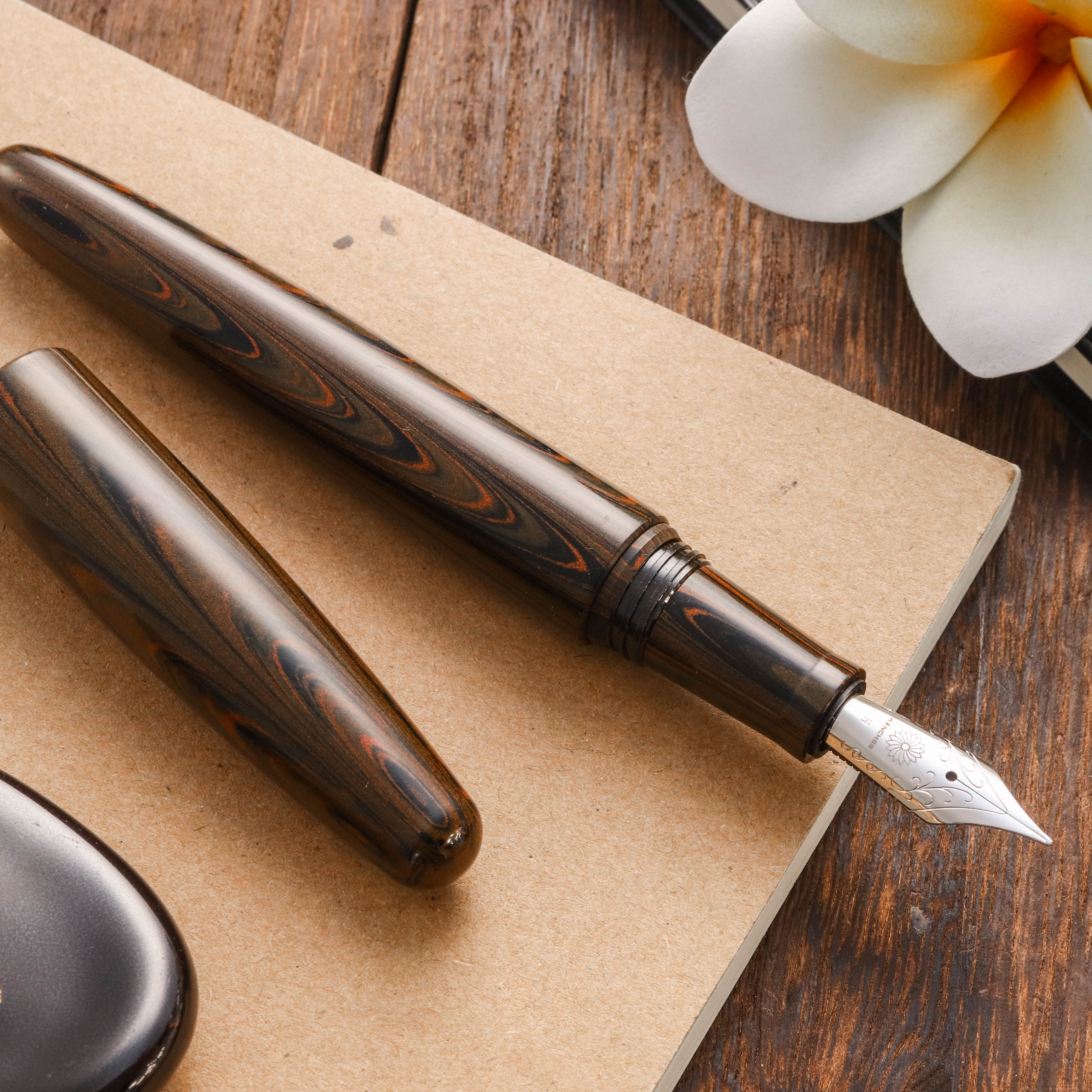Wancher Dream Pen True Ebonite Marble Brown Pióro Wieczne