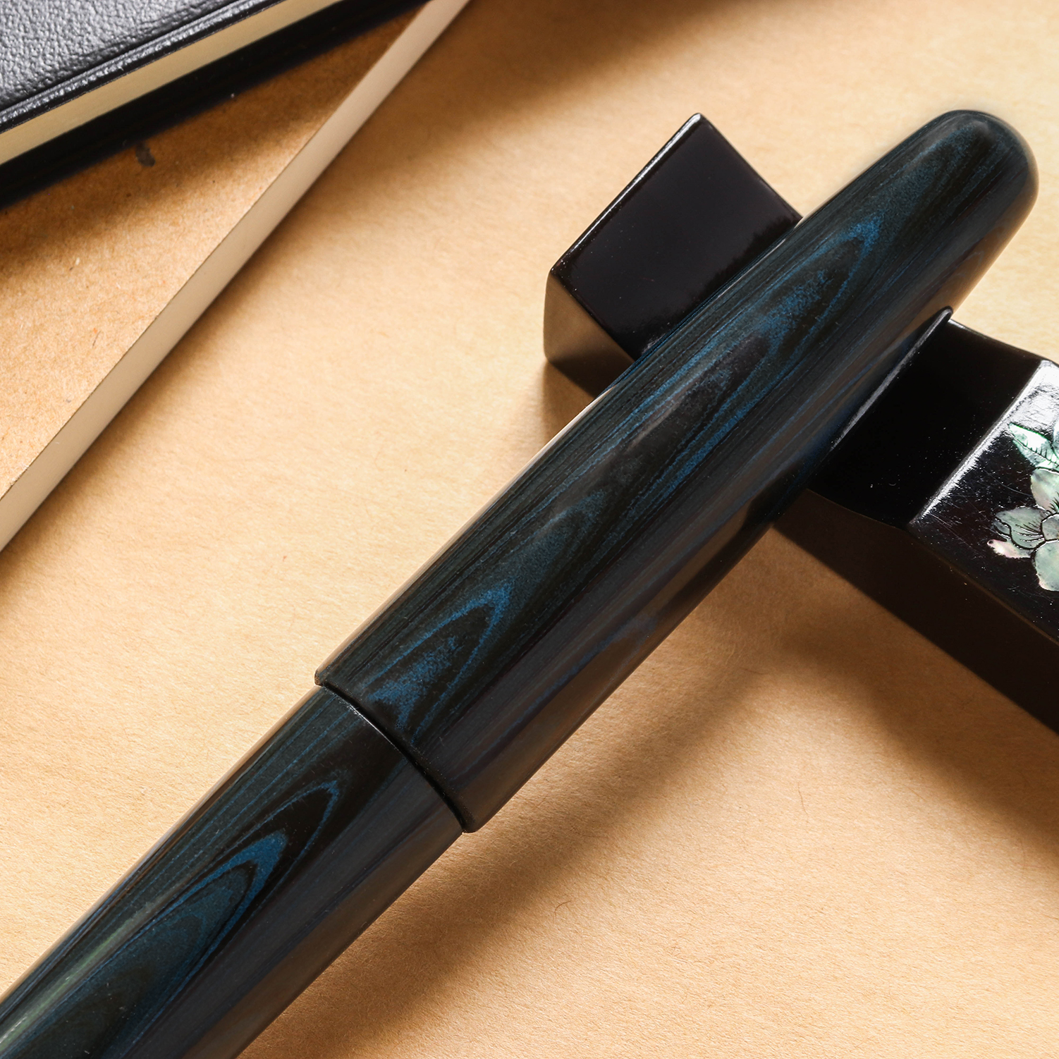 Wancher Dream Pen True Ebonite Marble Blue Stylo Plume