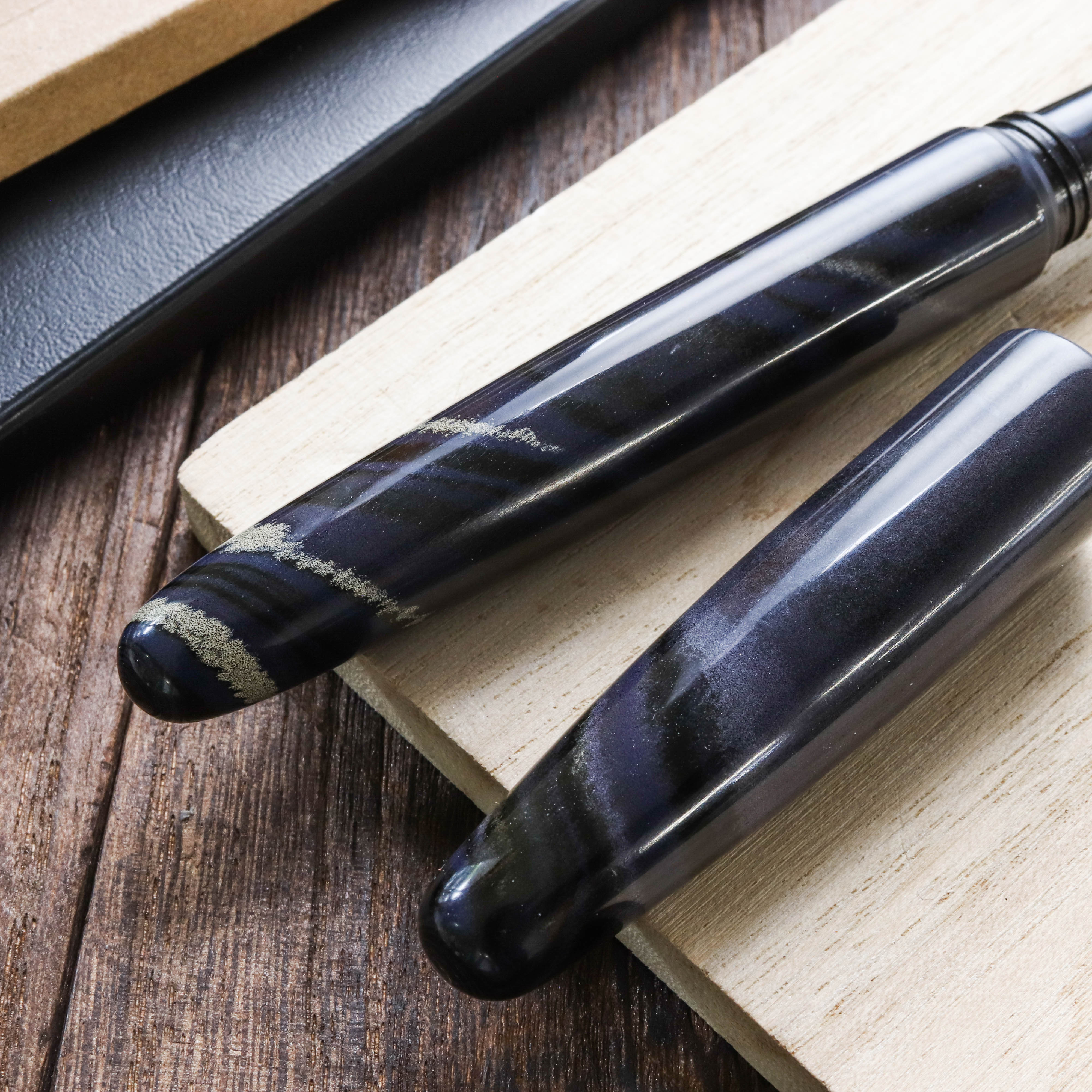 Wancher Dream Pen True Ebonite Marble Purple Gray Caneta de Tinta Permanente