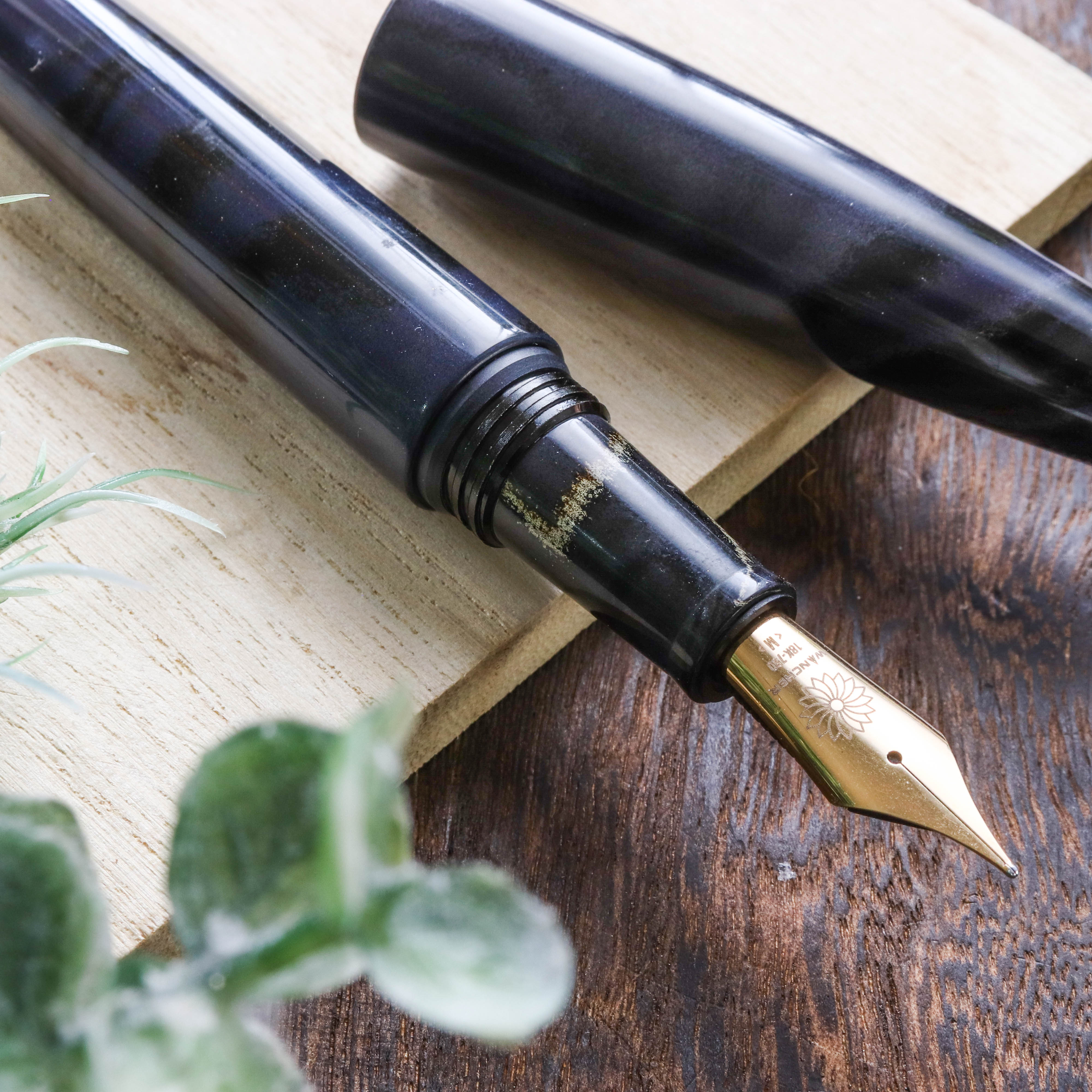 Wancher Dream Pen True Ebonite Marble Purple Gray Caneta de Tinta Permanente