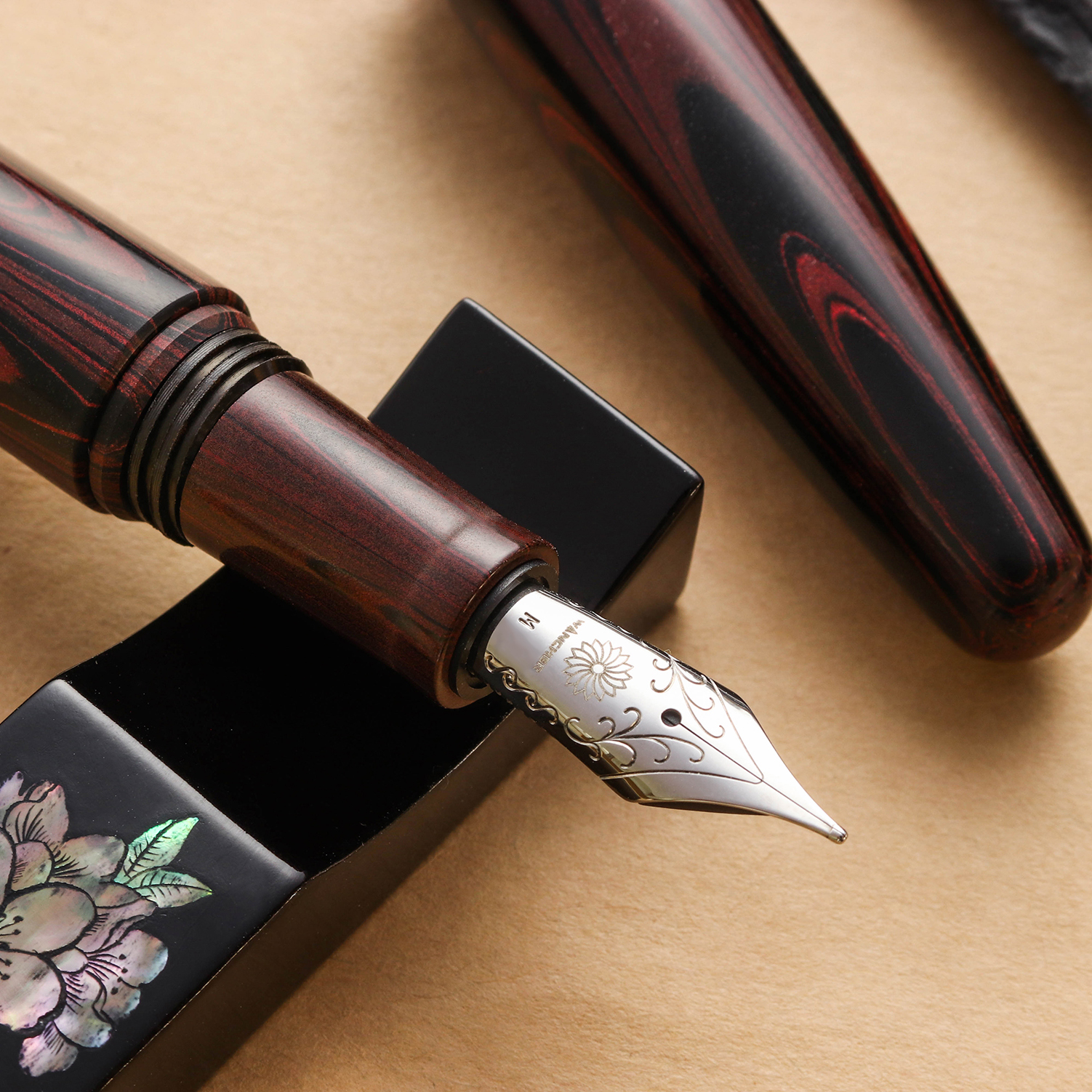 Wancher Dream Pen True Ebonite Marble Red Pióro Wieczne