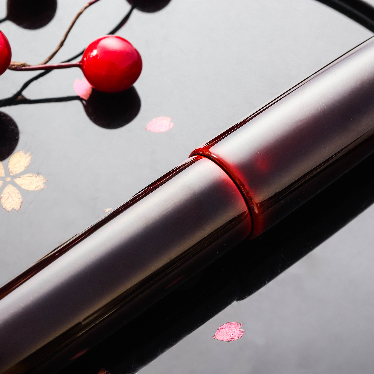 Wancher Dream Pen True Urushi Kuro Tamenuri Reservoarpenna