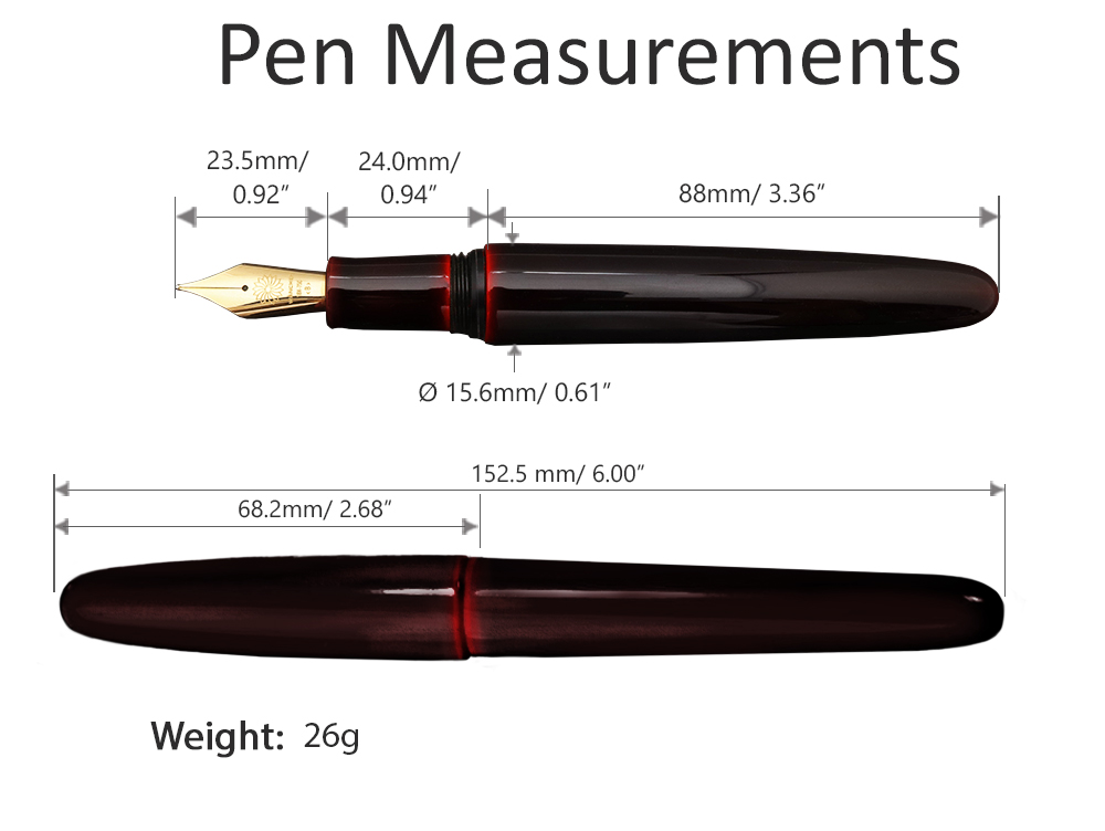 Wancher Dream Pen True Urushi Kuro Tamenuri Reservoarpenna