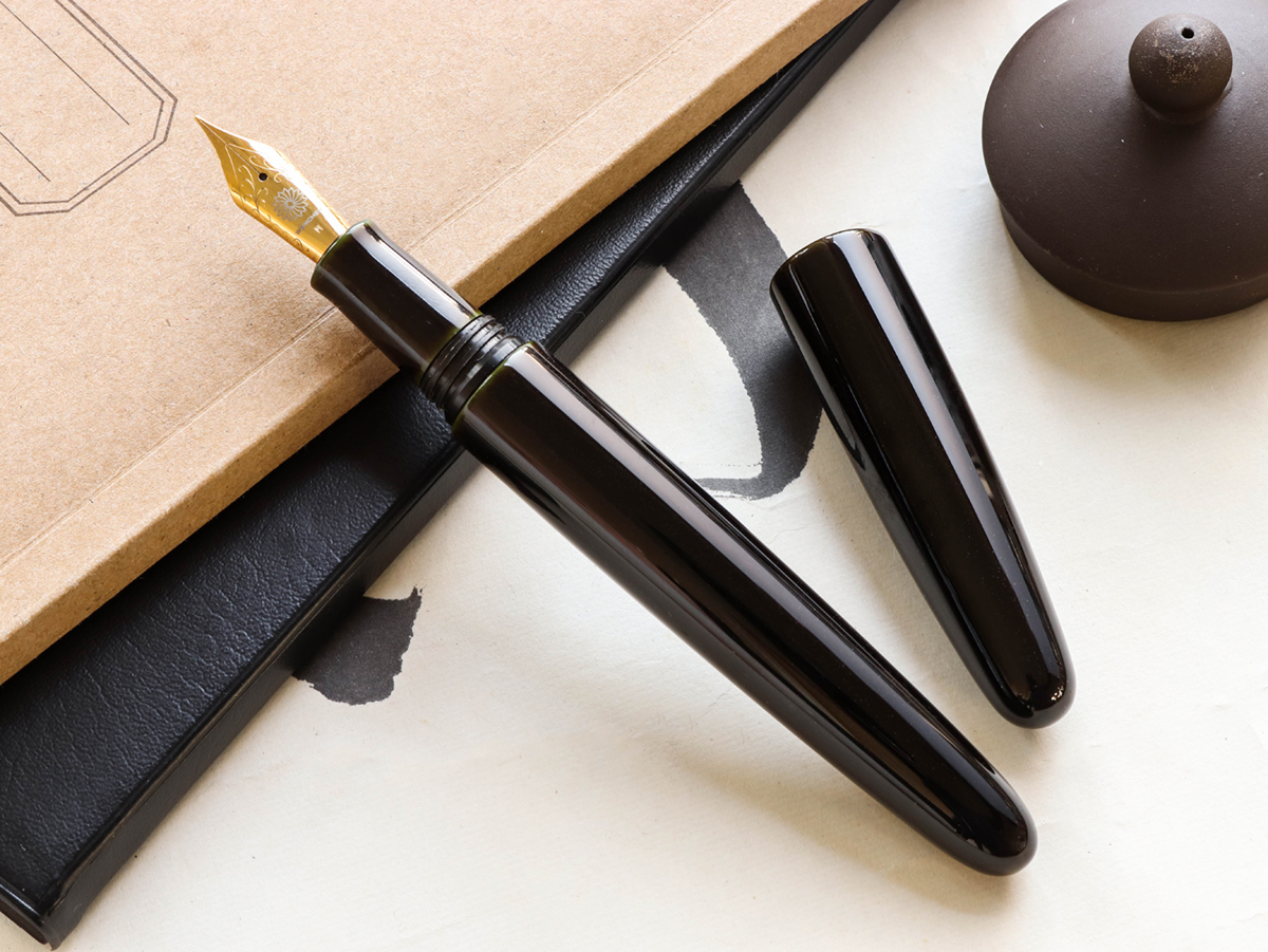 Wancher Dream Pen True Urushi Midori Tamenuri Plumo Estilográfica