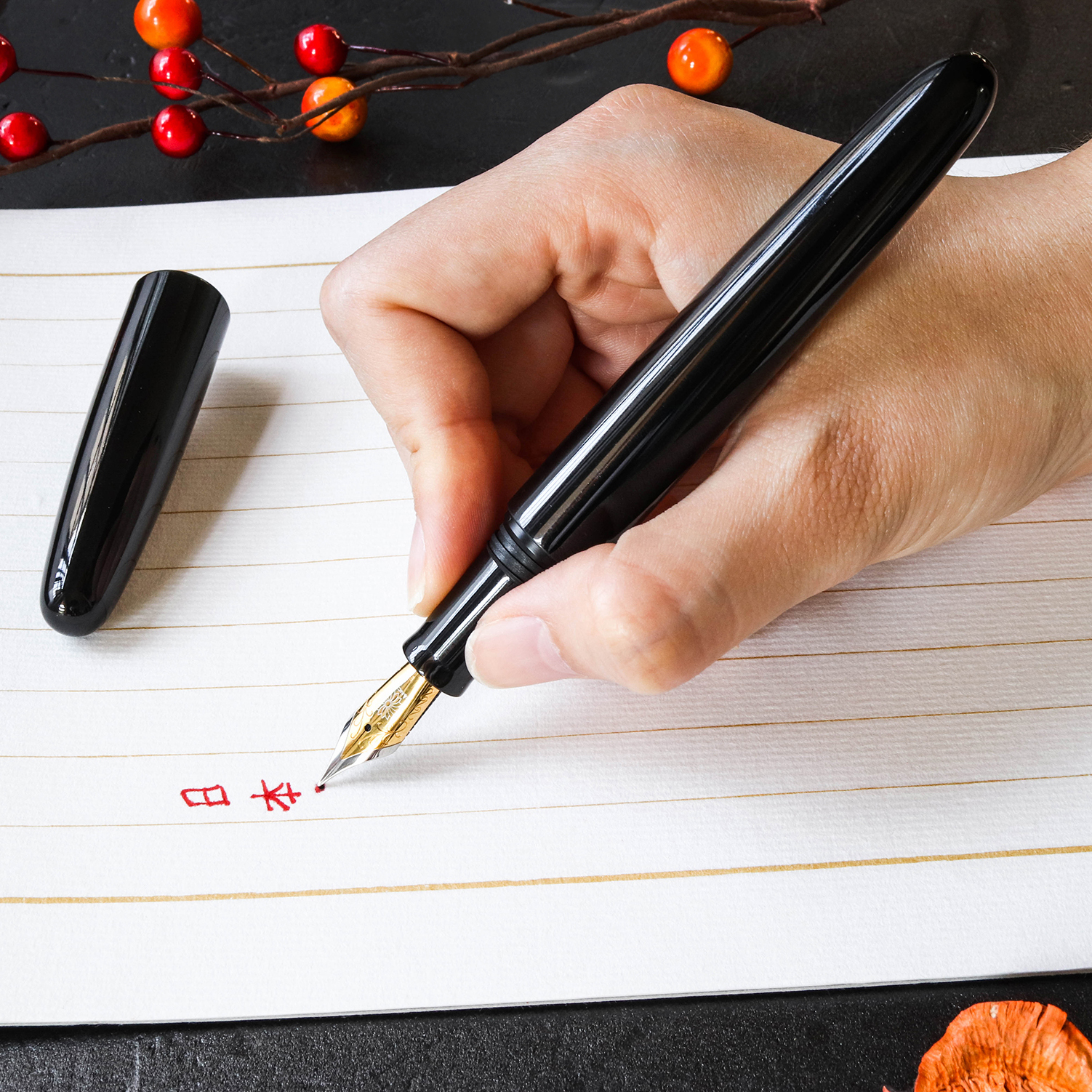 Wancher Dream Pen True Urushi Black Plumo Estilográfica
