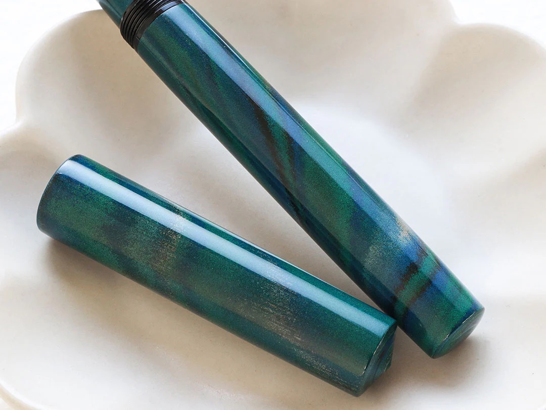 Wancher Mine Ebonite Marble Green Stylo Plume