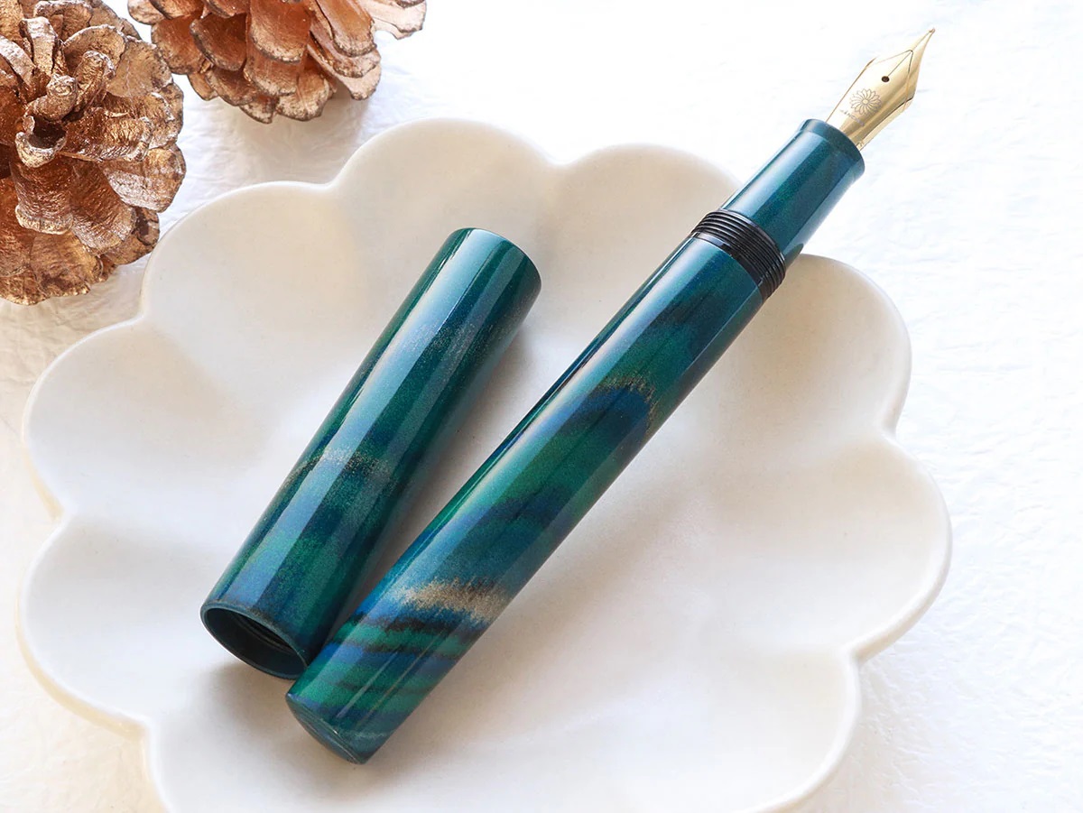 Wancher Mine Ebonite Marble Green Stylo Plume
