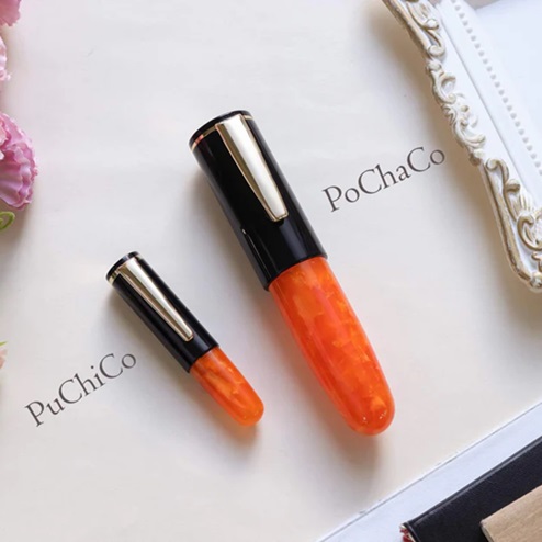 Wancher PoChaCo Black Orange Chocolate GT Eyedropper Stylo Plume