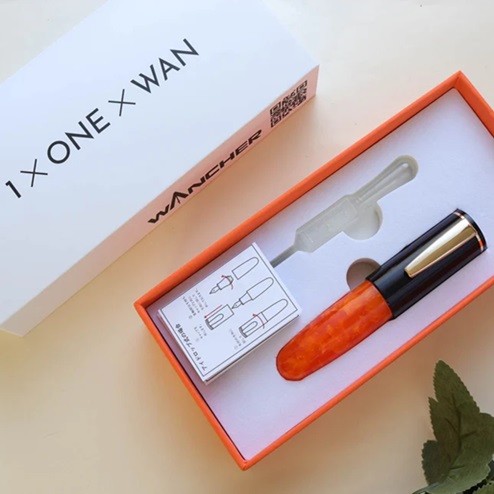 Wancher PoChaCo Black Orange Chocolate GT Eyedropper Stylo Plume