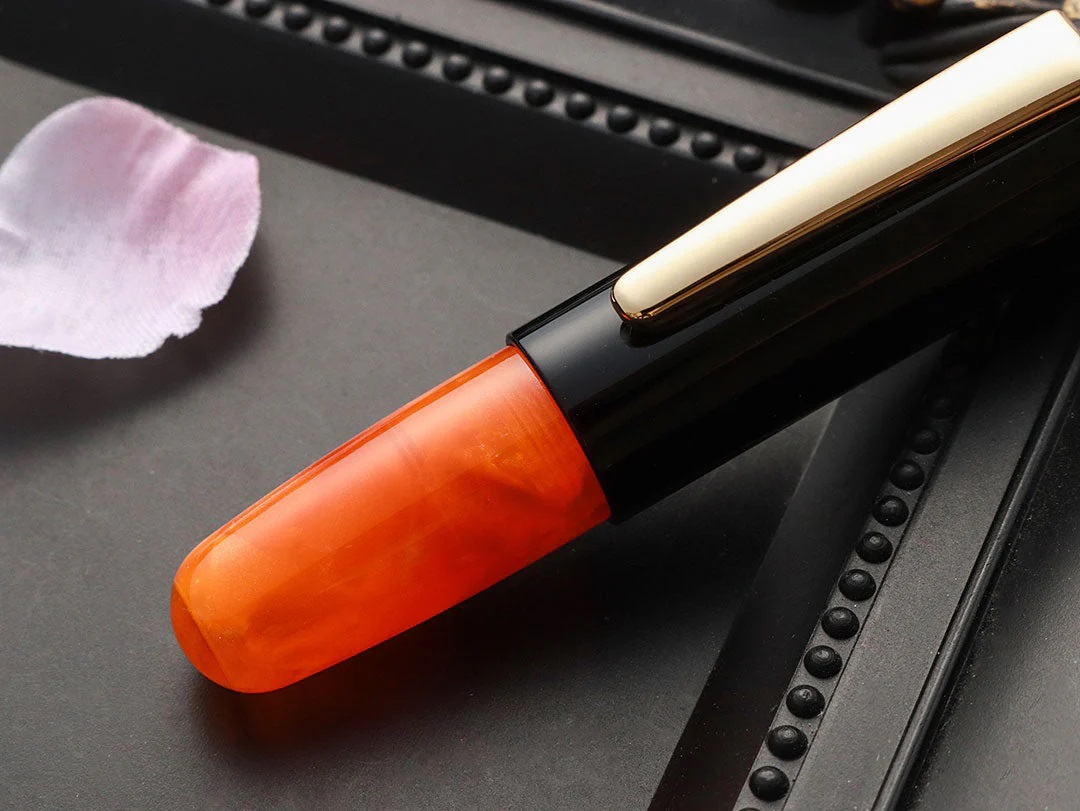 Wancher PuChiCo Black Orange Chocolate GT Fountain Pen