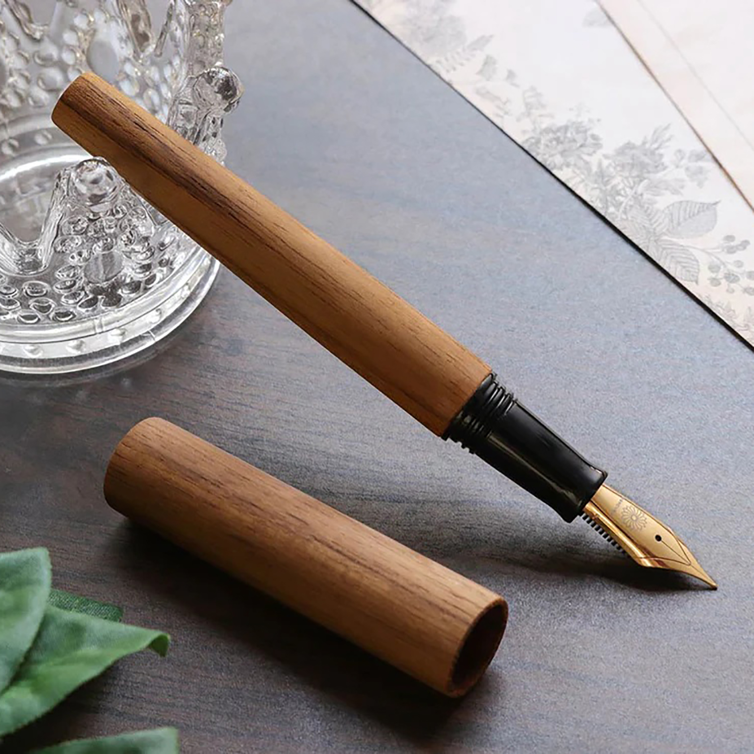 Wancher Sekai World Tree Teak Wood Füllfederhalter