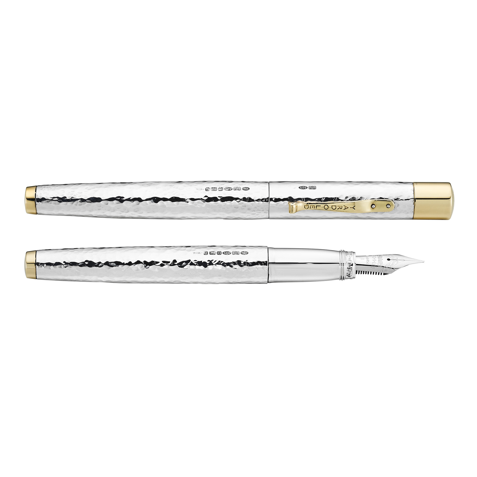 Yard O Led The Grand Sterling Silver Martelé Fountain Pen