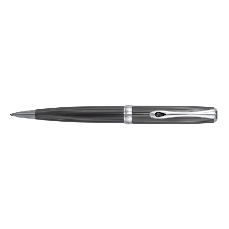 Stylo à bille Diplomat Excellence A Guilloche PVD Noir/Chrome