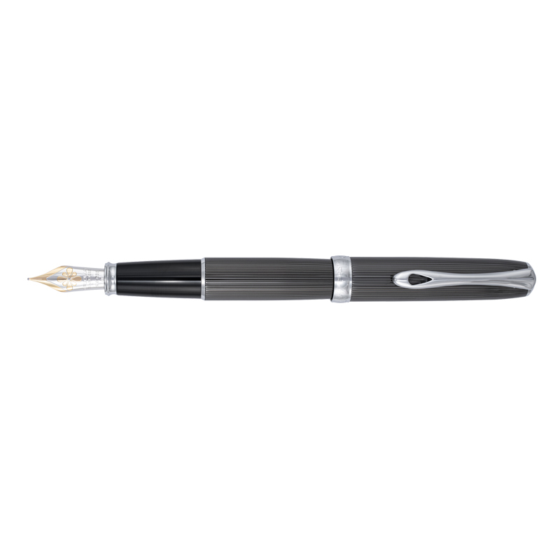 Stylo à bille Diplomat Excellence A Guilloche PVD Noir/Chrome