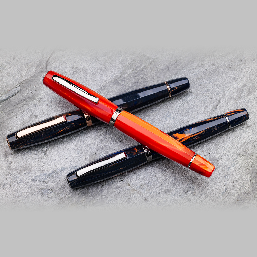 Caneta de tinta permanente Scribo Feel Arancia - Extra Fine 14k