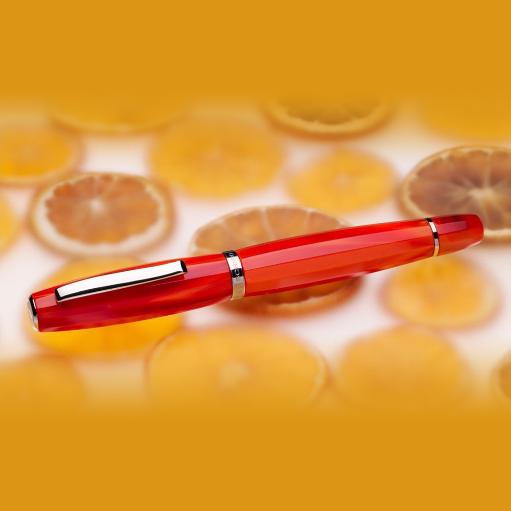 Caneta de tinta permanente Scribo Feel Arancia - Extra Fine 14k