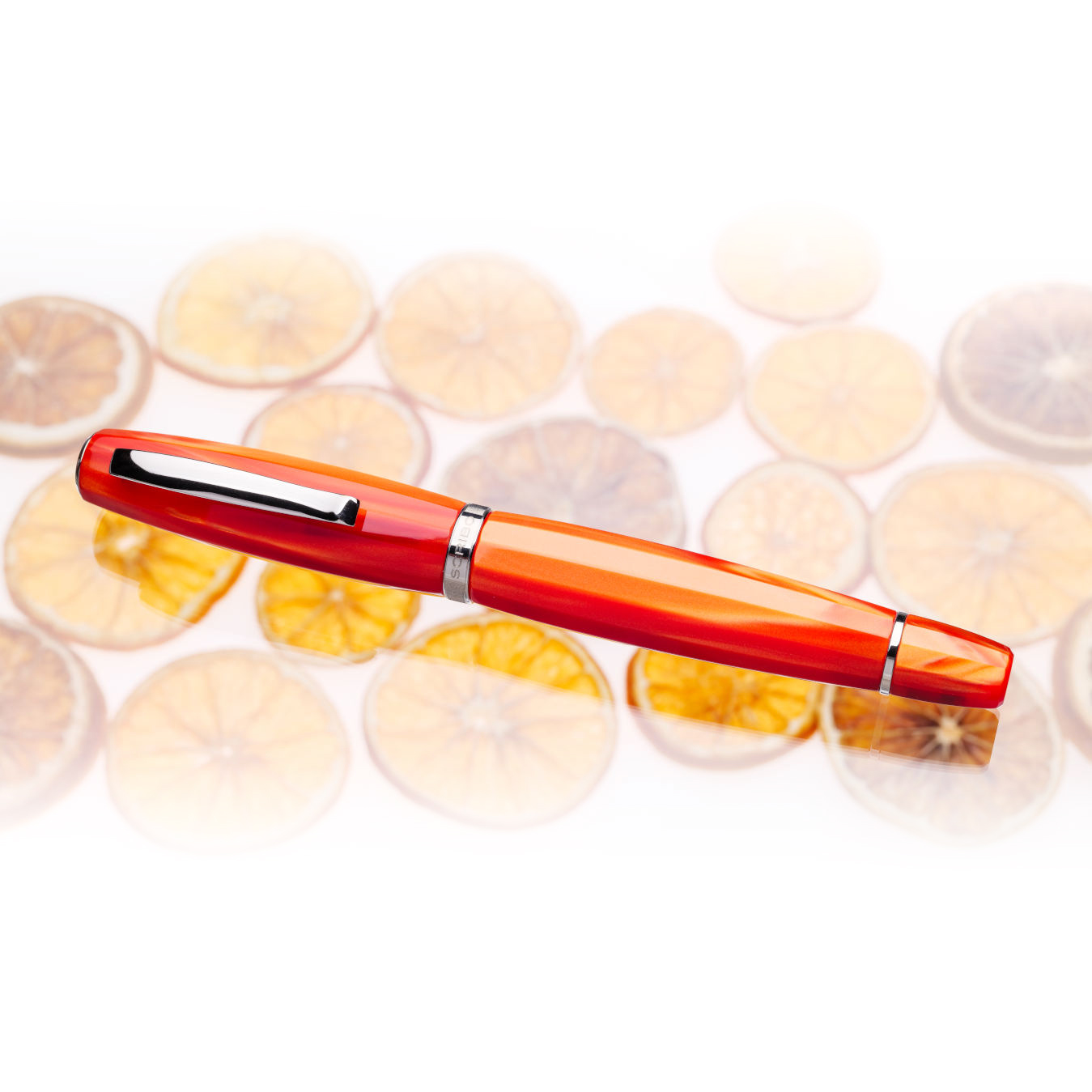 Caneta de tinta permanente Scribo Feel Arancia - Extra Fine 14k