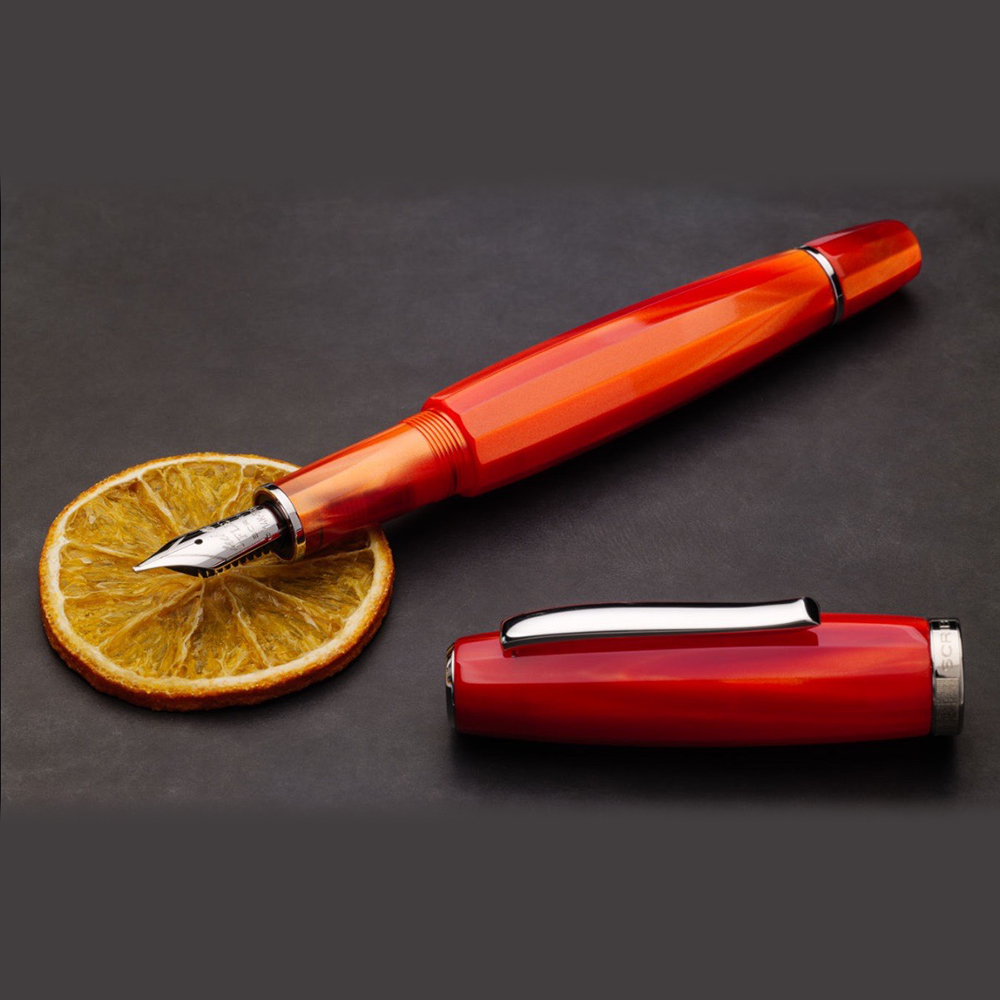 Caneta de tinta permanente Scribo Feel Arancia - Extra Fine 14k